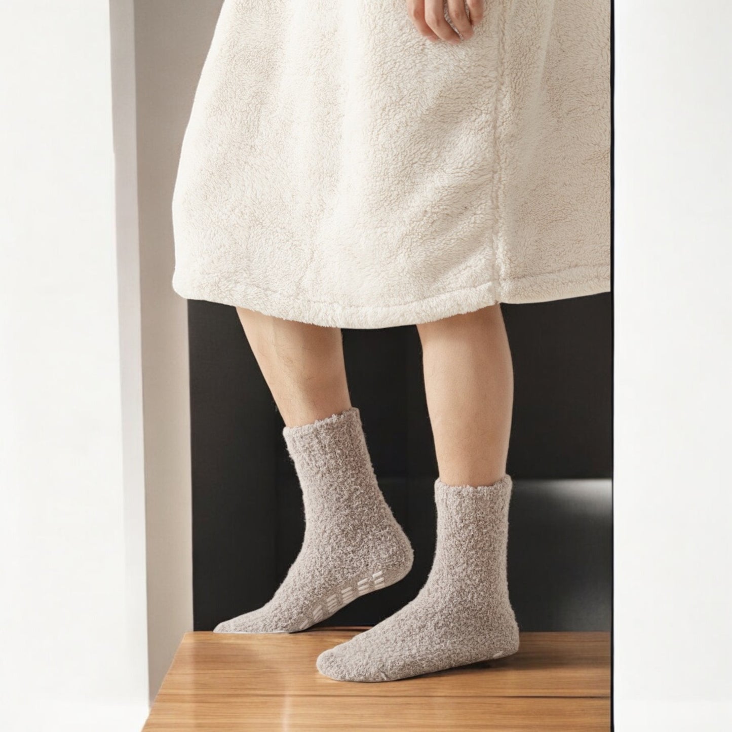 Alilang Women's 3-Pack Anti-Slip Fuzzy Grip Socks for Cozy Indoor Comfort