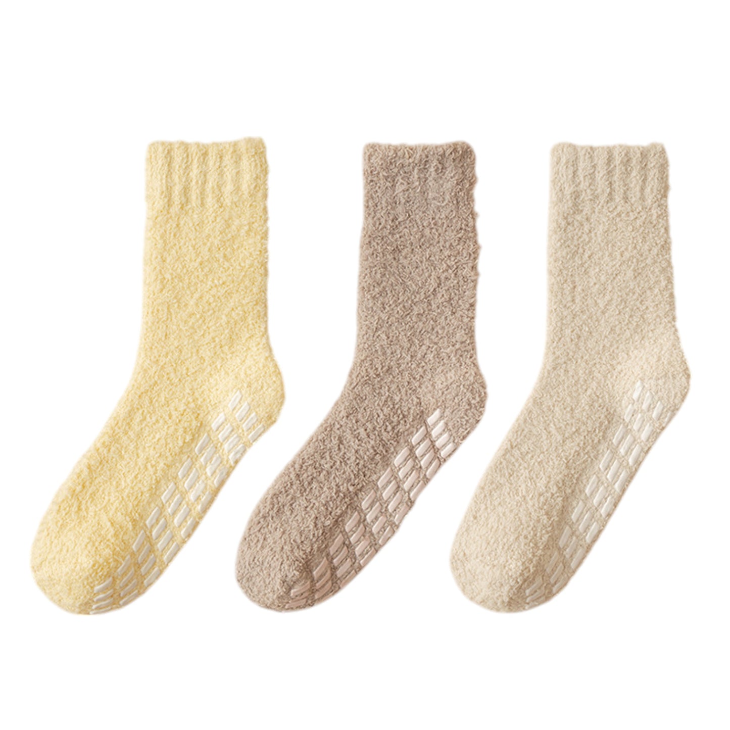 Alilang Women's 3-Pack Anti-Slip Fuzzy Grip Socks for Cozy Indoor Comfort