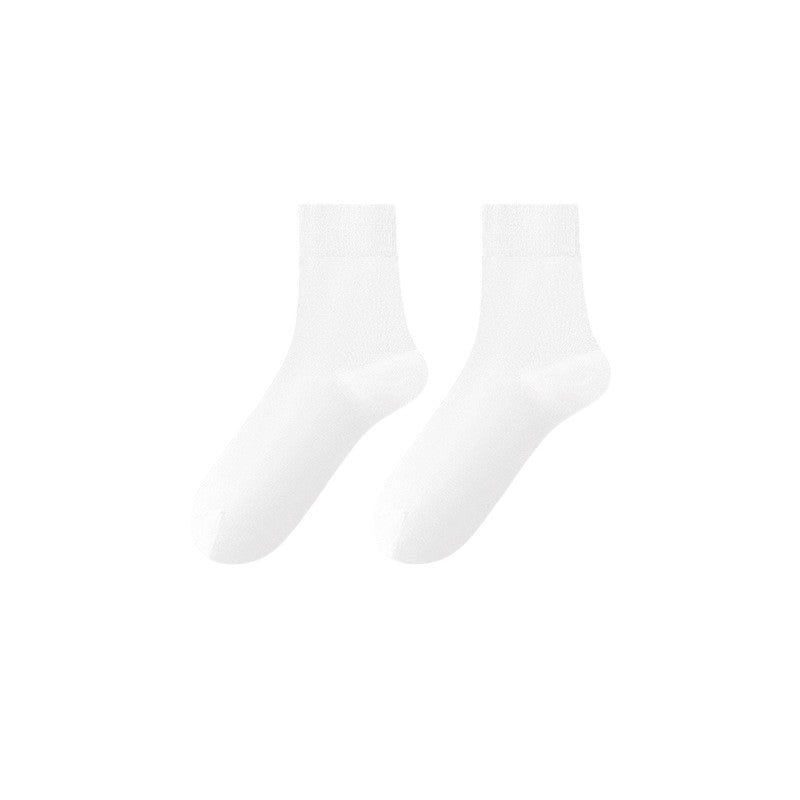 Anna-Kaci Women's Solid Crew Socks 2-Pack Soft Stretch Knit Comfortable Lightweight Everyday Fit