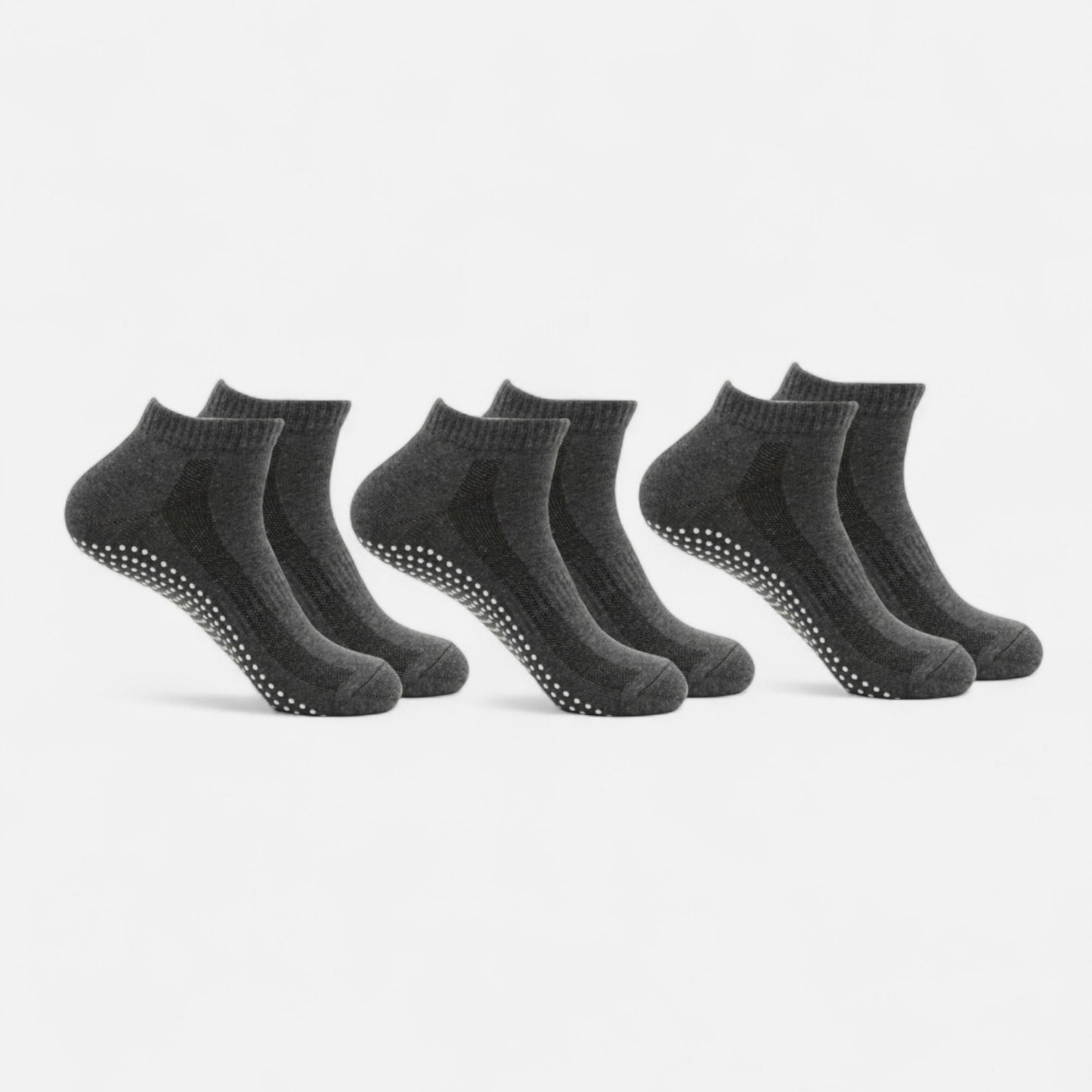 Anna-Kaci Women's Ankle Grip Socks 3-Pack with Textured Soles and Cushioned Knit Design for Indoor Stability