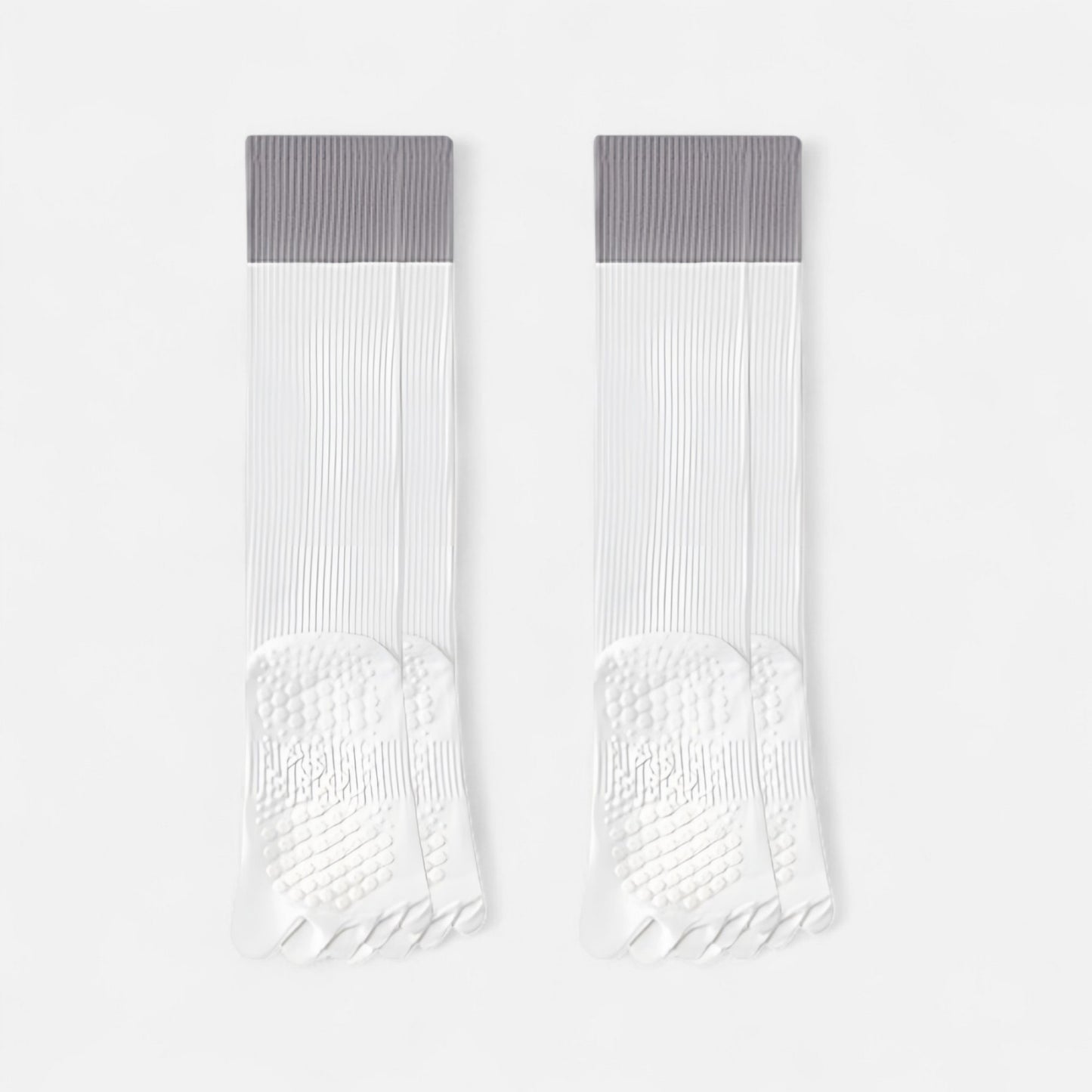Anna-Kaci Women's 2-Pack Knee High Grip Toe Socks with Ribbed Fabric and Non-Slip Soles for Yoga and Studio Workouts