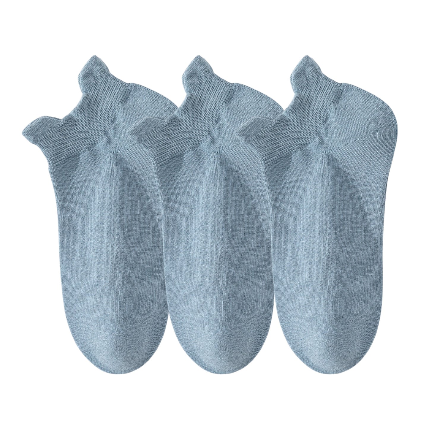 Anna-Kaci 3-Pack Women's Low Cut Ankle Socks with Heel Tab Design Antibacterial Cotton