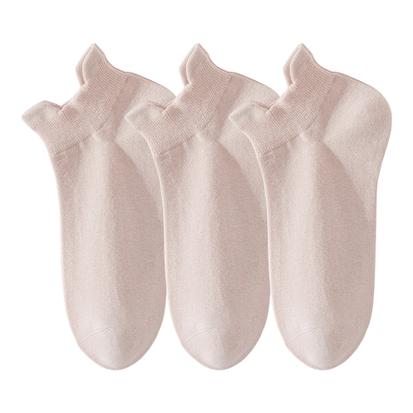 Anna-Kaci 3-Pack Women's Low Cut Ankle Socks with Heel Tab Design Antibacterial Cotton