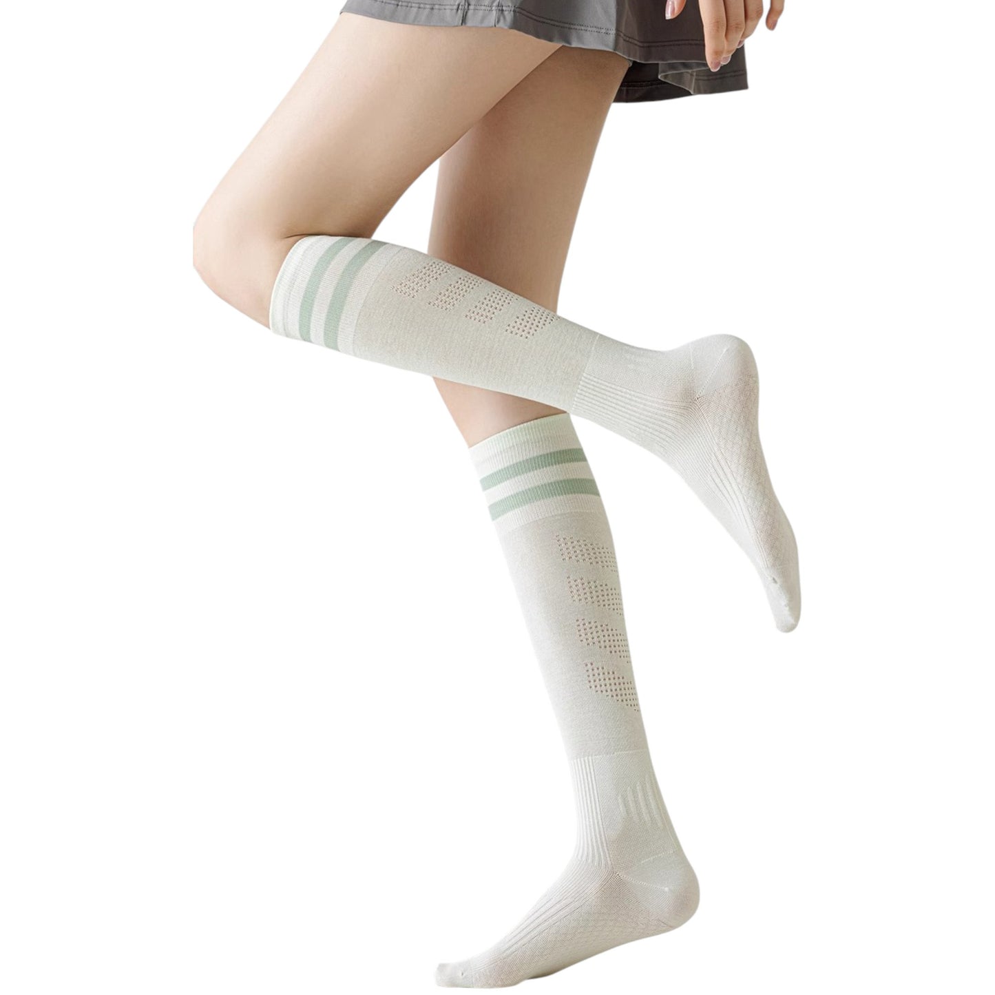 Anna-Kaci 3-Pack Women's Over the Knee Sport Socks with Breathable Mesh Knit and Non-Slip Calf Support