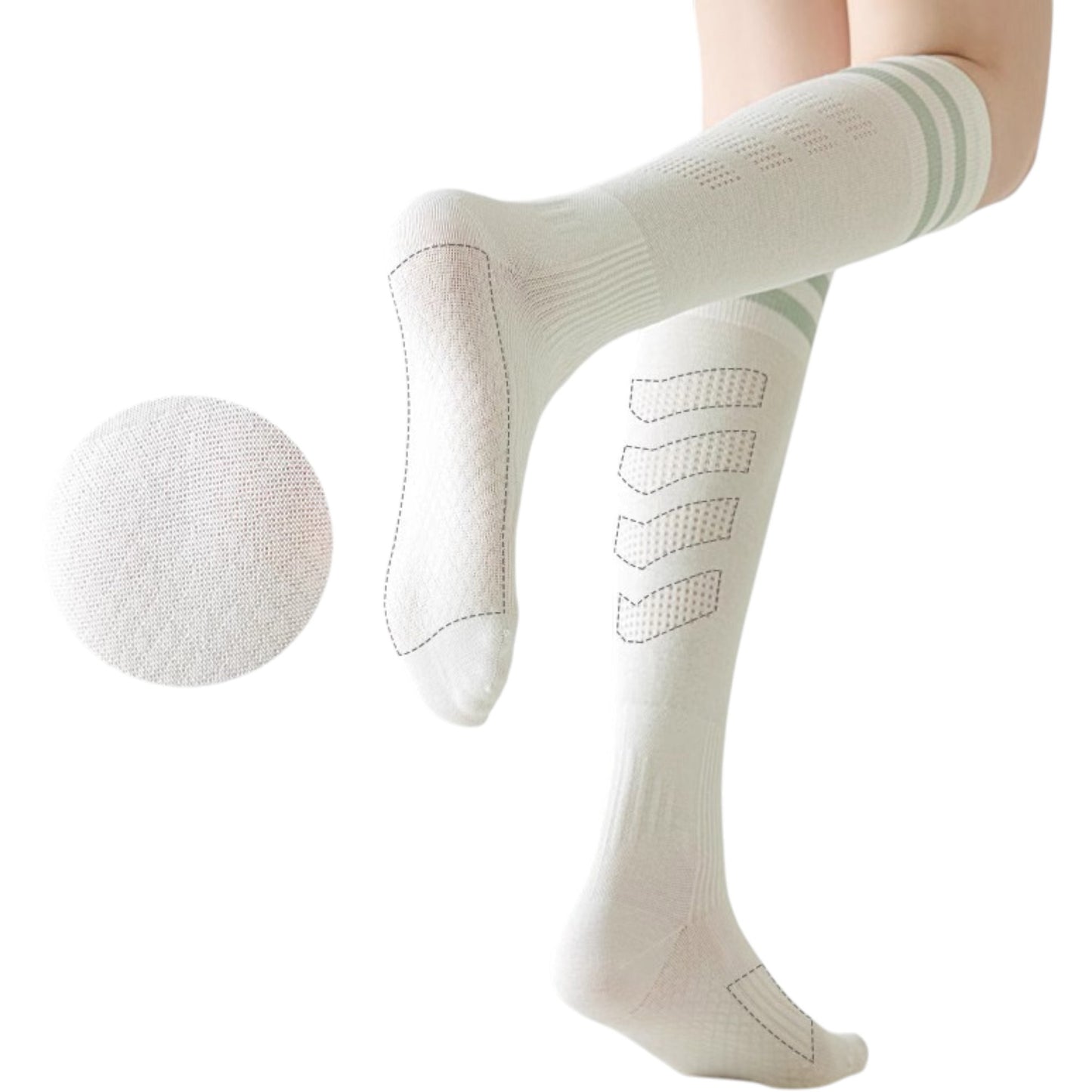 Anna-Kaci 3-Pack Women's Over the Knee Sport Socks with Breathable Mesh Knit and Non-Slip Calf Support