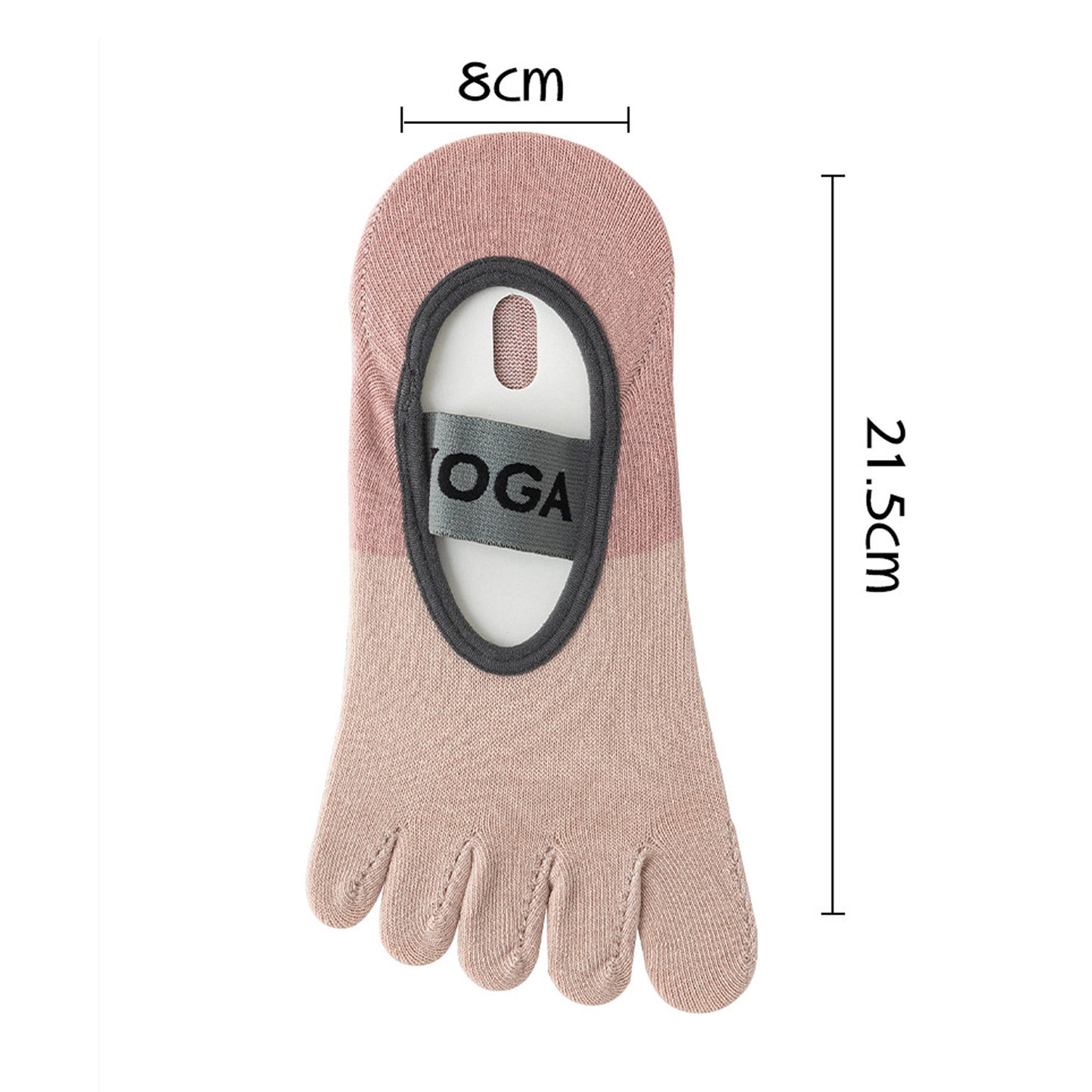 Anna-Kaci 3 Pairs Women's Cotton Sports Five Toe Anti Slip Fitness Yoga Socks with Elastic Strap