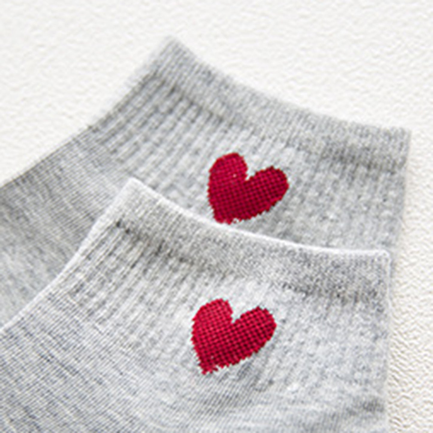 Anna-Kaci Women's 5-Pair Ankle Socks with Ribbed Cuff and Embroidered Heart Accent for Everyday Comfort and Style