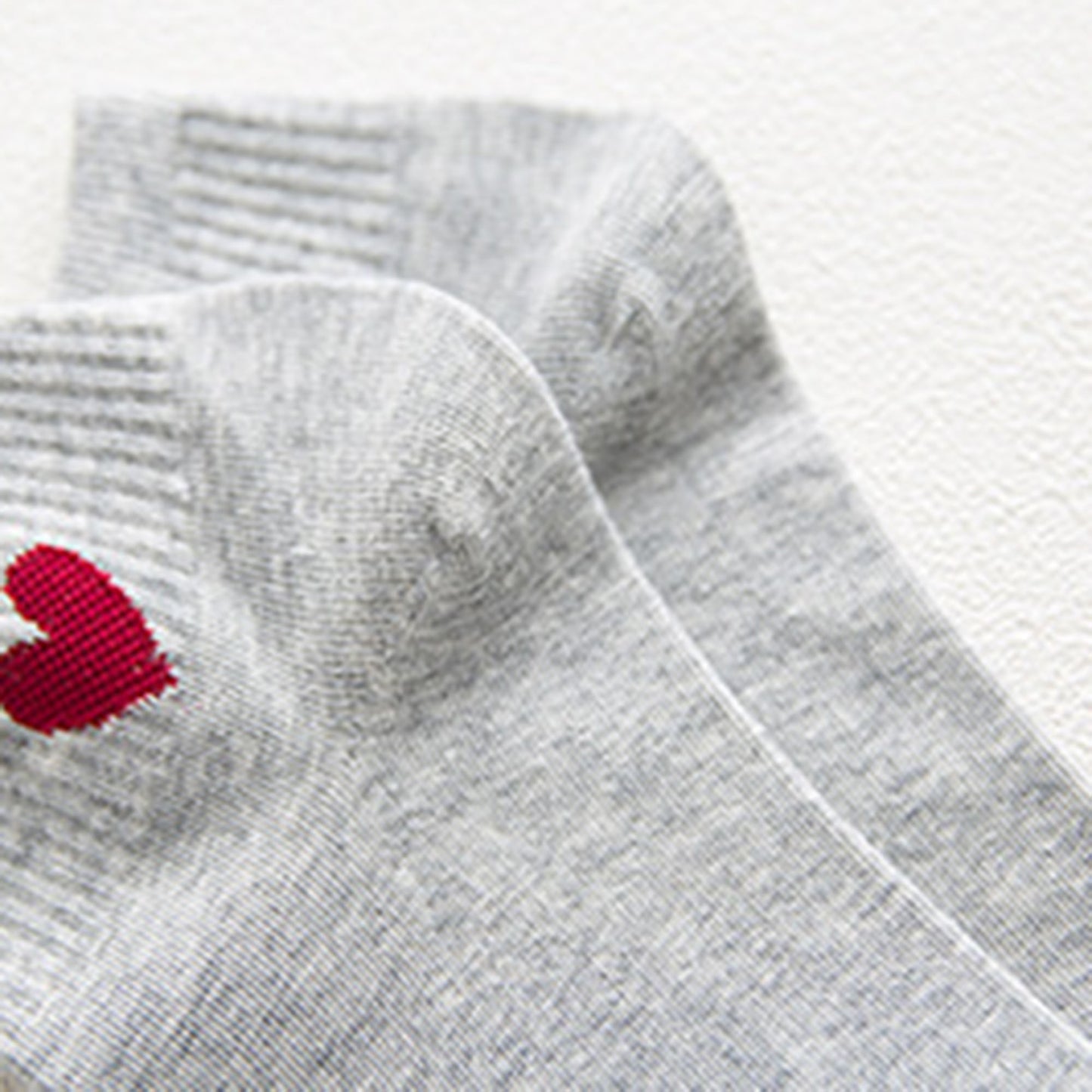 Anna-Kaci Women's 5-Pair Ankle Socks with Ribbed Cuff and Embroidered Heart Accent for Everyday Comfort and Style