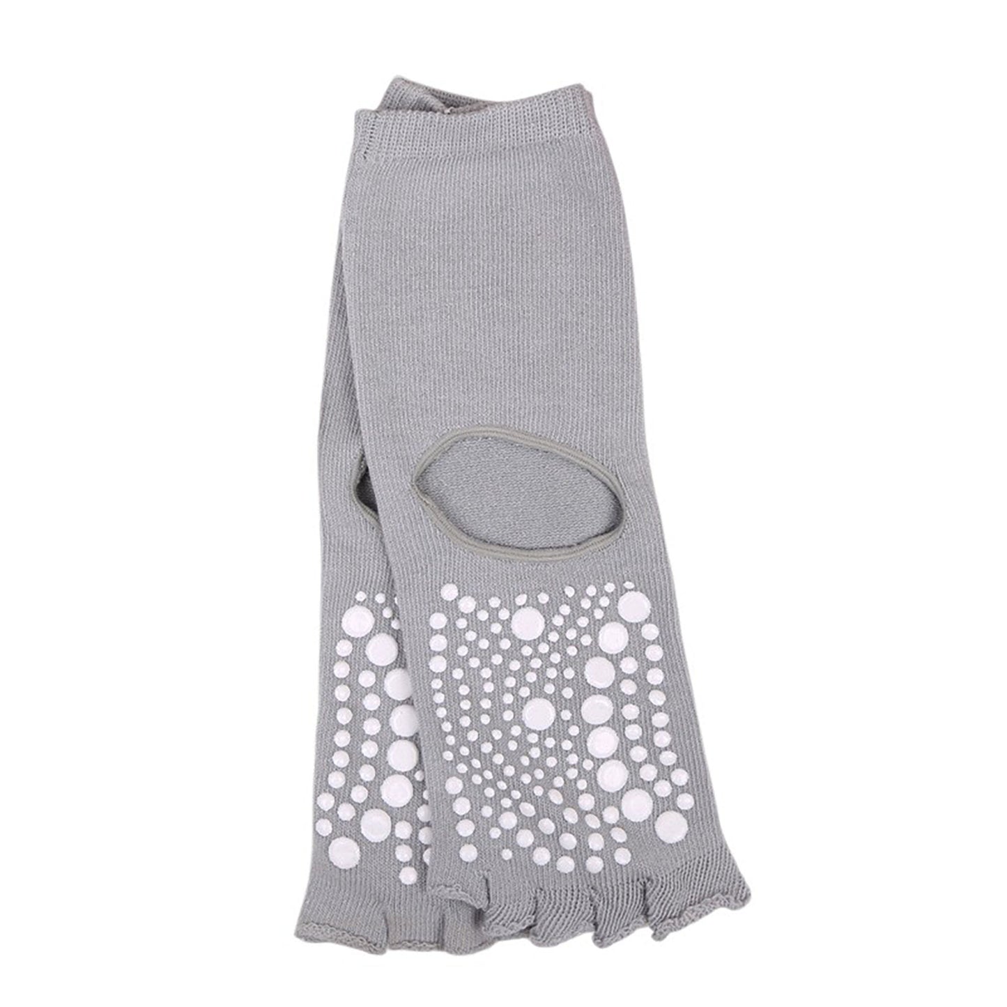 Anna-Kaci Women's Open Toe Grip Yoga Socks with Anti-Slip Sole and Cut-Out Instep Design for Pilates and Barre Workouts