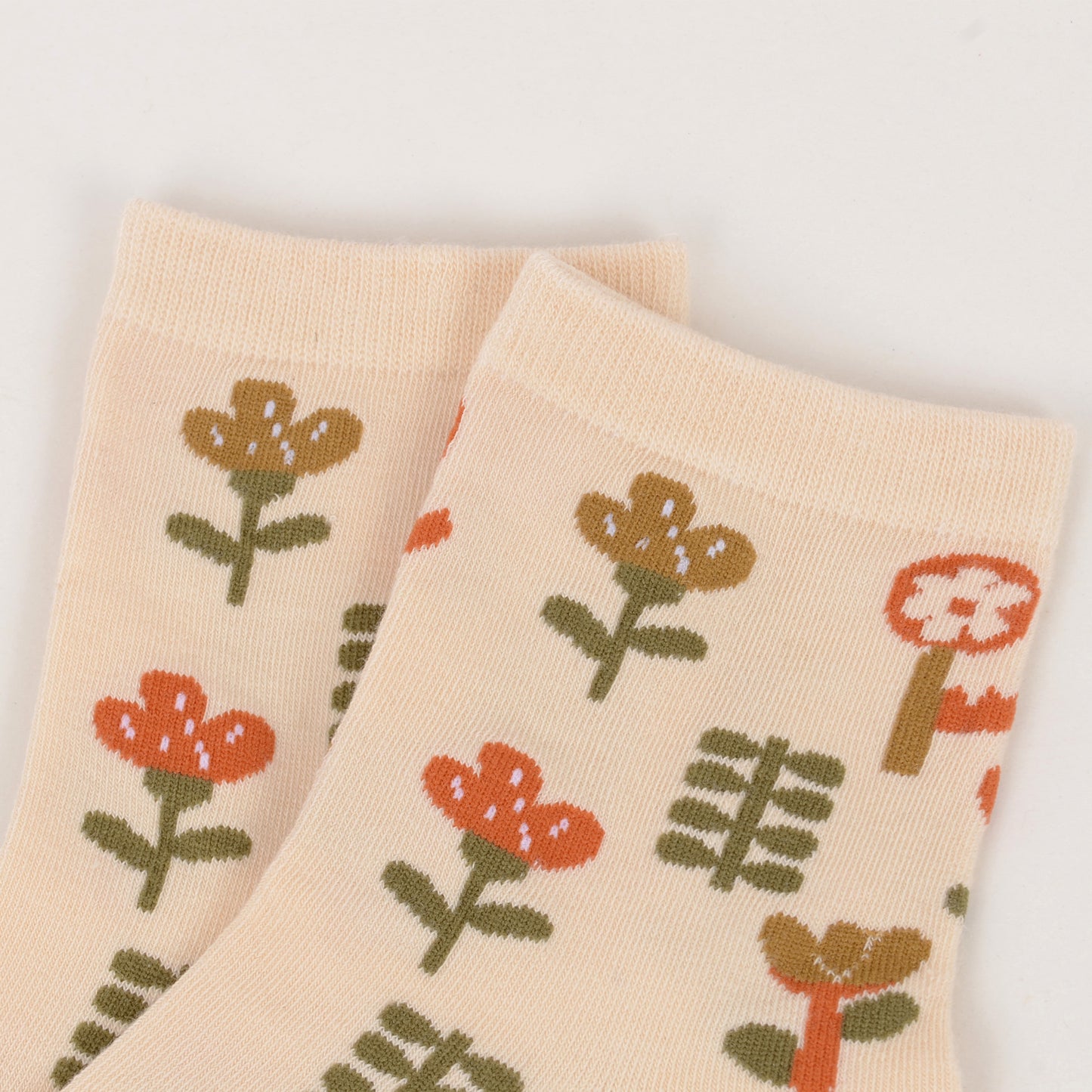 Anna-Kaci Women's 3-Pair Cotton Crew Socks Set with Checkered and Flower Textured Knit Patterns