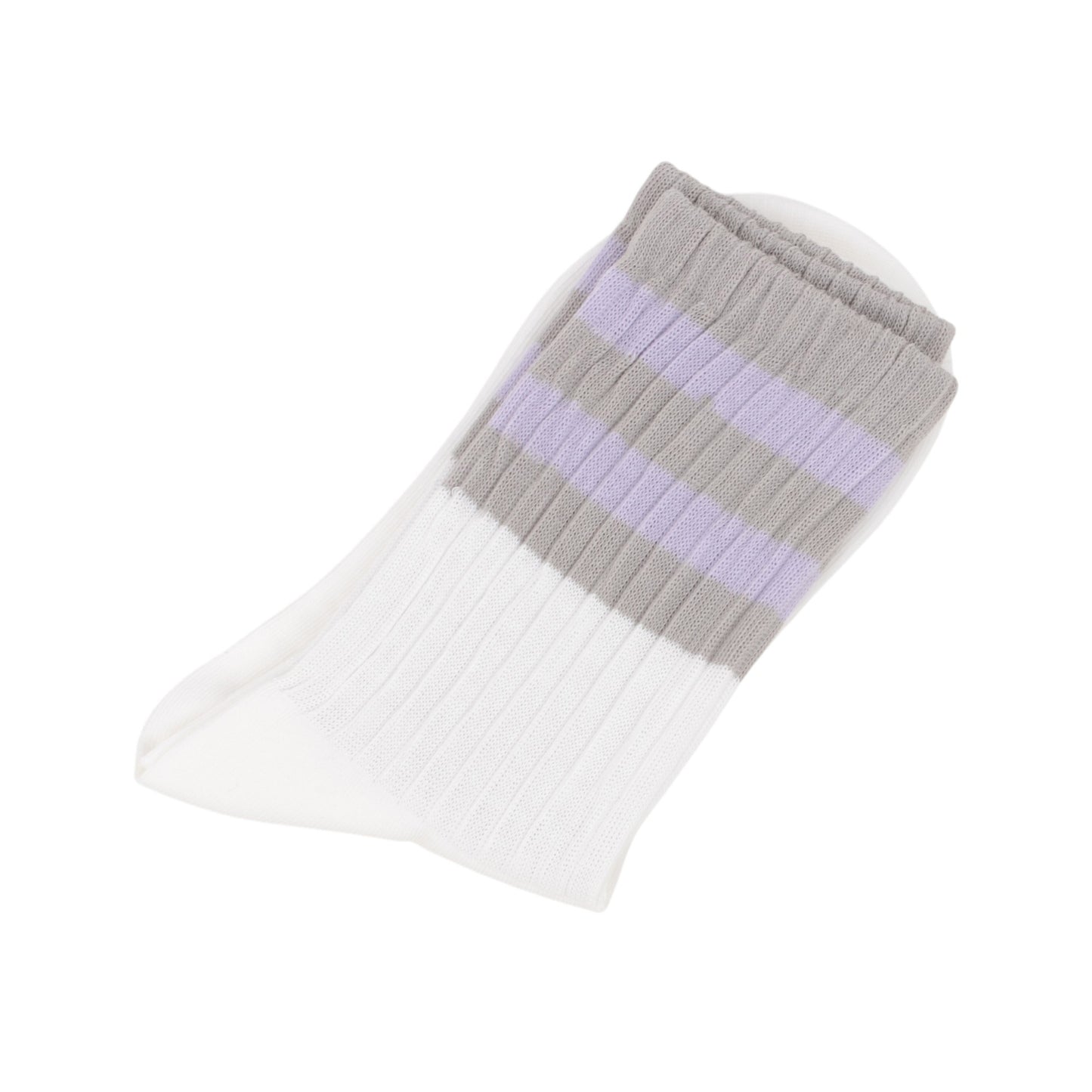 Anna-Kaci Women¡¯s 3-Pack Mid Crew Cotton Socks with Striped Cuffs Ribbed Knit Casual and Easy Matching