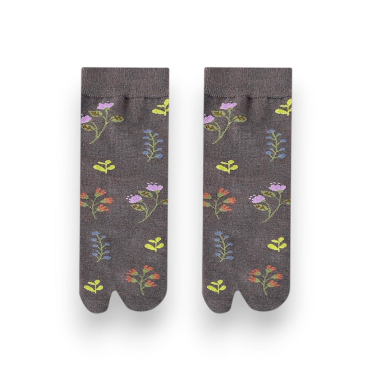 Anna-Kaci Women's 3 Pairs Floral Patterned Split-Toe Socks Soft Cotton Stretch Knit Crew Style