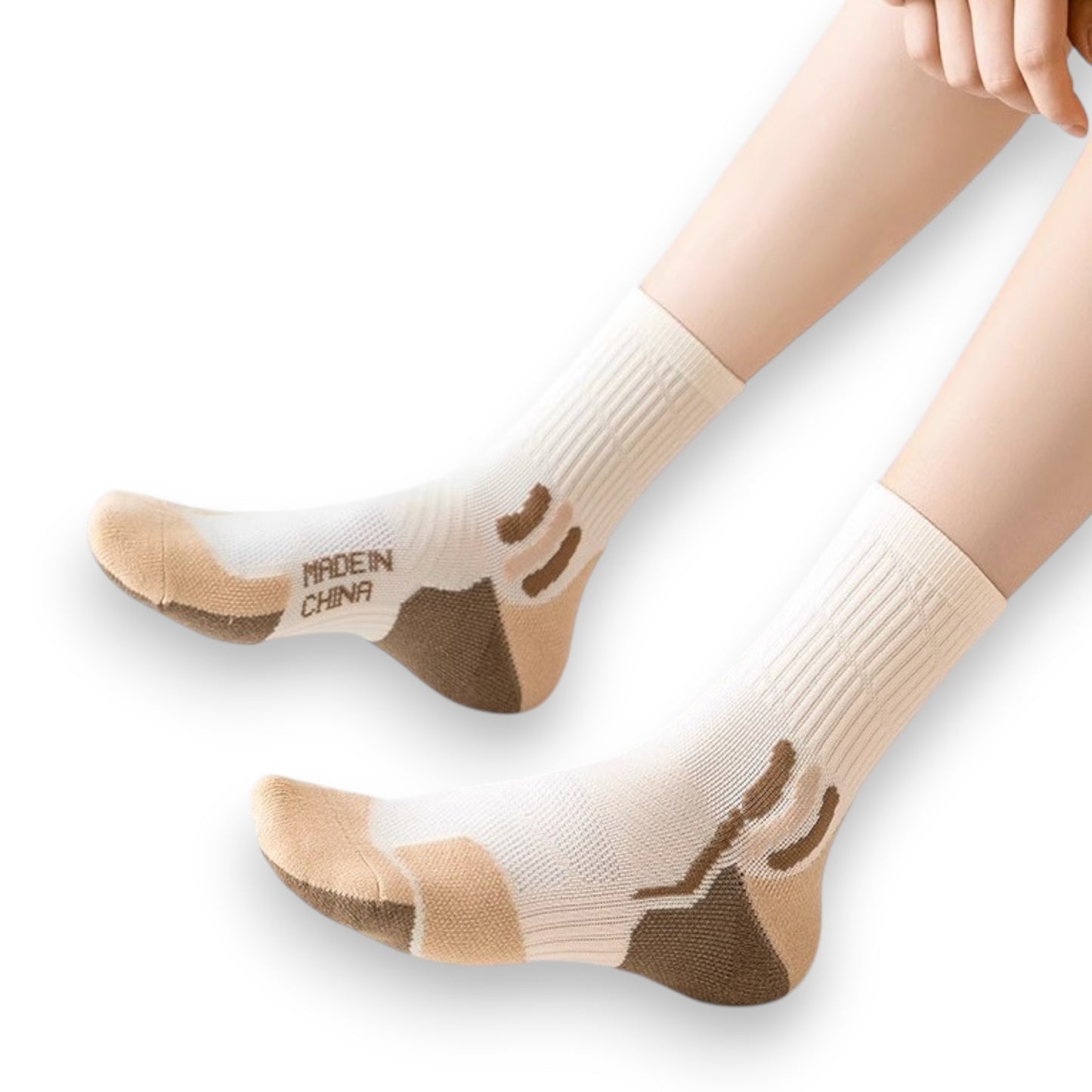 Anna-Kaci Women's 3 Pair Pack Sports Crew Socks with Color Block Toes Cushioned Soles and Ribbed Knit Design