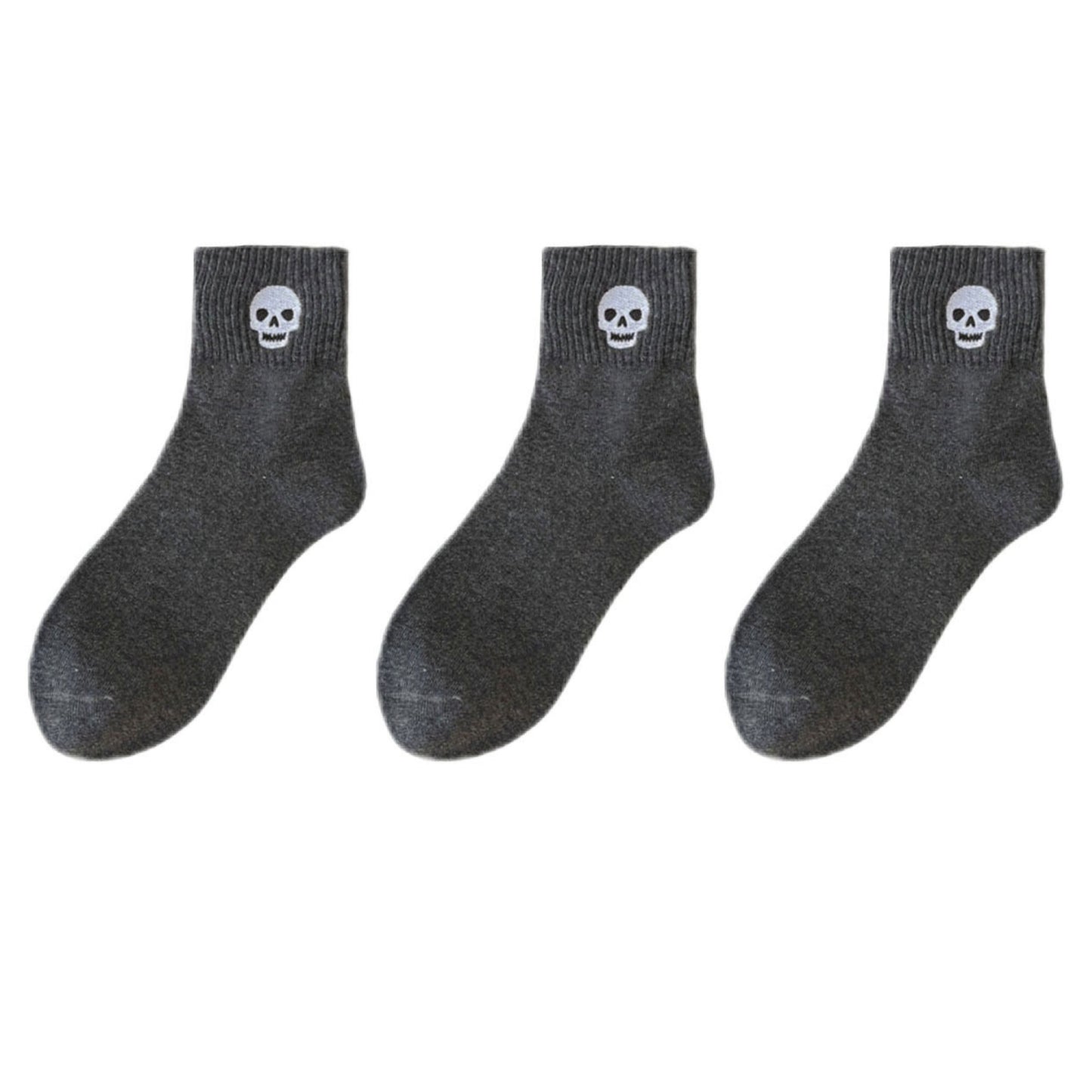 Anna-Kaci Women's 3-Pack Crew Socks with Ribbed Cuffs in Festive Halloween Design