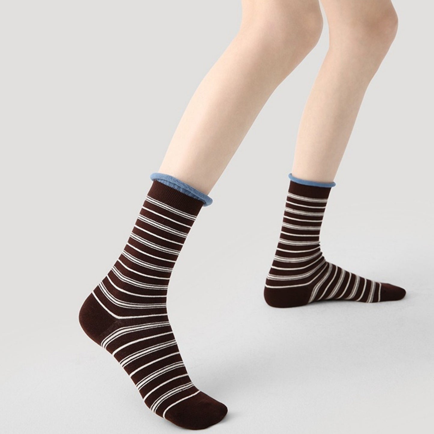 Anna-Kaci Women's 3 Pack Crew Socks Set Ribbed Knit Athletic Stripe and Classic Pattern Casual Everyday Wear
