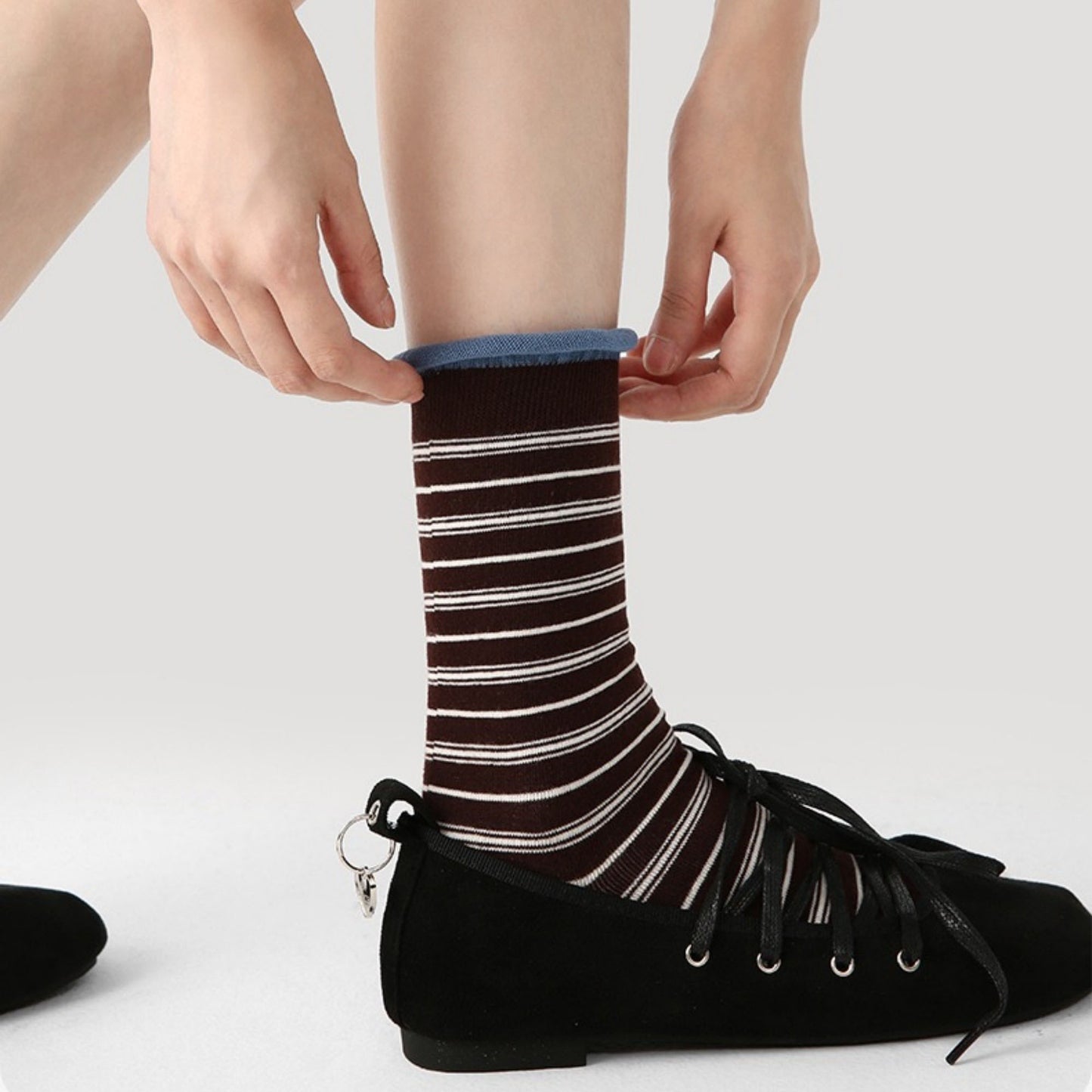 Anna-Kaci Women's 3 Pack Crew Socks Set Ribbed Knit Athletic Stripe and Classic Pattern Casual Everyday Wear