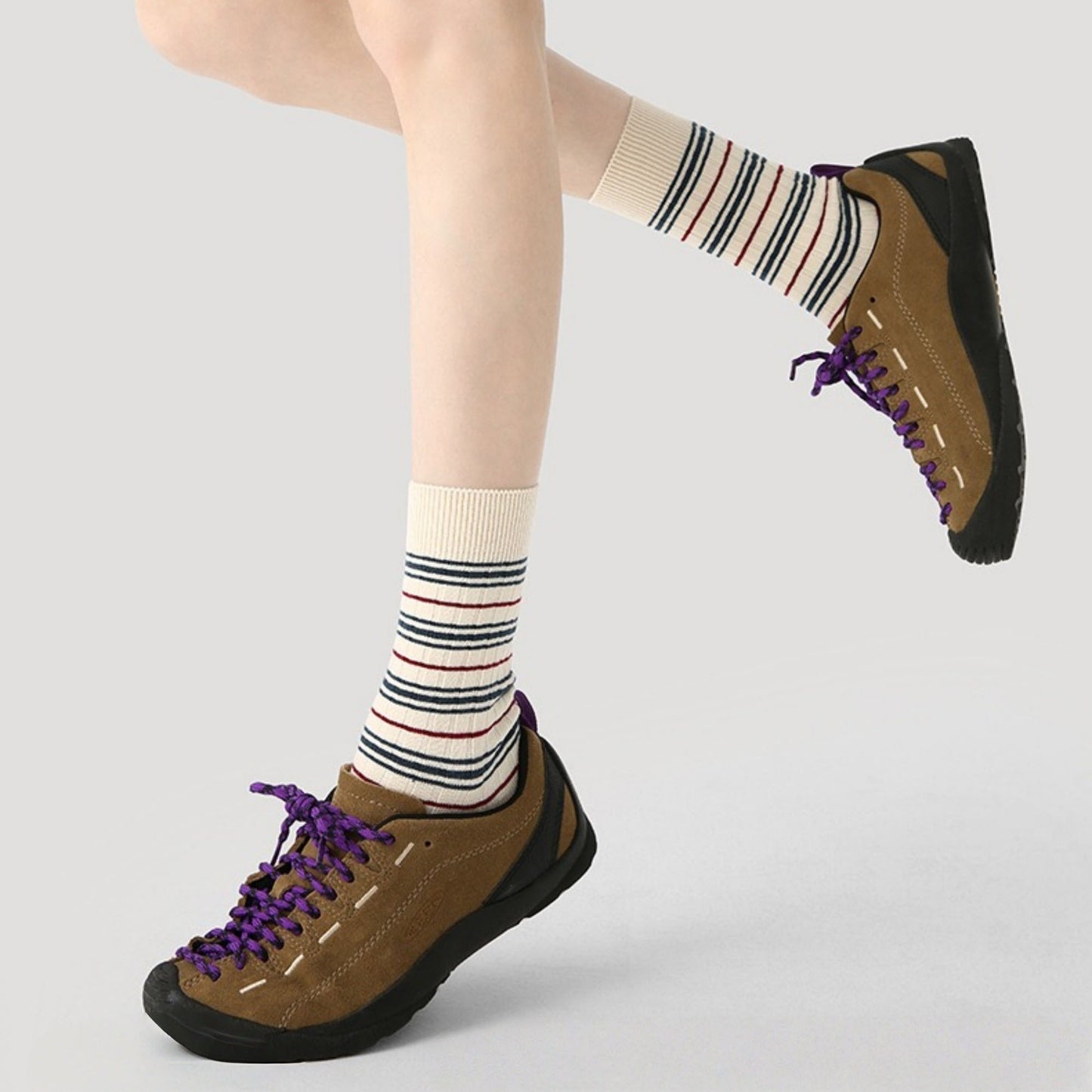 Anna-Kaci Women's 3 Pack Crew Socks Set Ribbed Knit Athletic Stripe and Classic Pattern Casual Everyday Wear