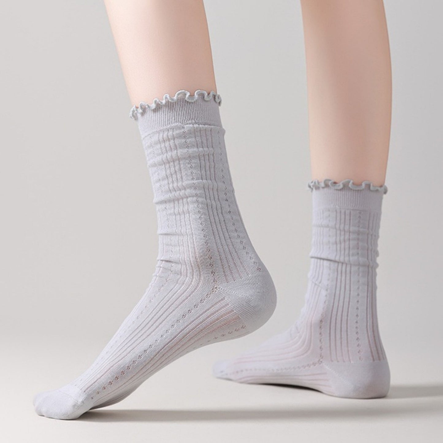 Anna-Kaci Women's 3 Pair Pack Quarter Socks with Knit Patterns Lace Trim and Bow Detail