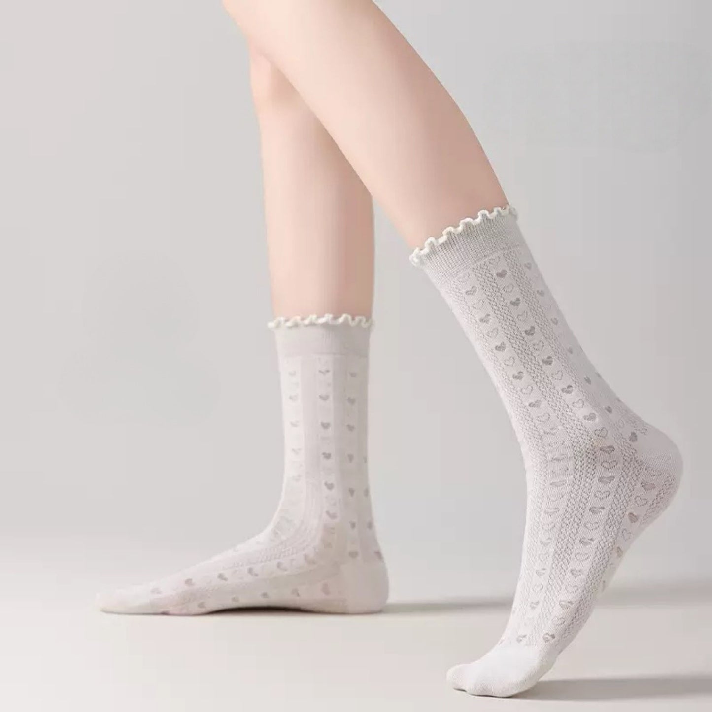 Anna-Kaci Women's 3 Pair Pack Quarter Socks with Knit Patterns Lace Trim and Bow Detail