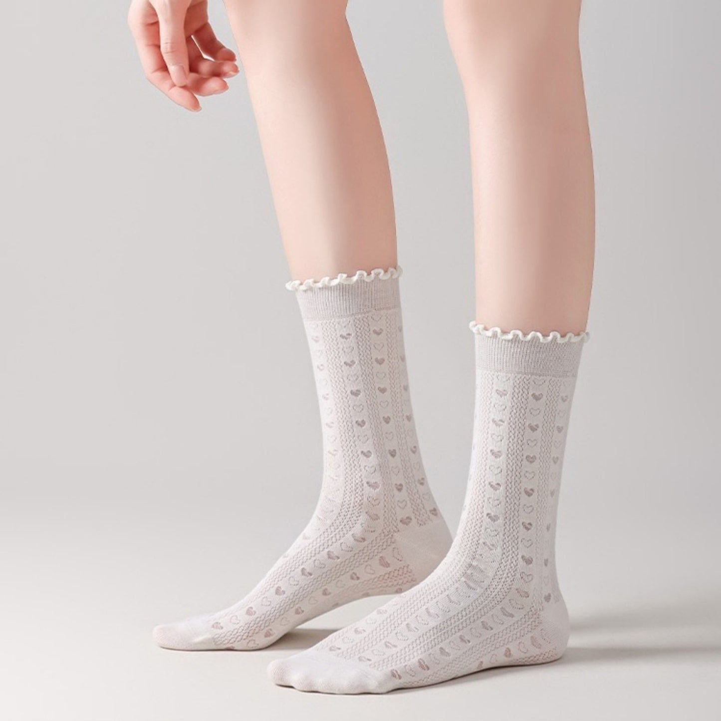 Anna-Kaci Women's 3 Pair Pack Quarter Socks with Knit Patterns Lace Trim and Bow Detail