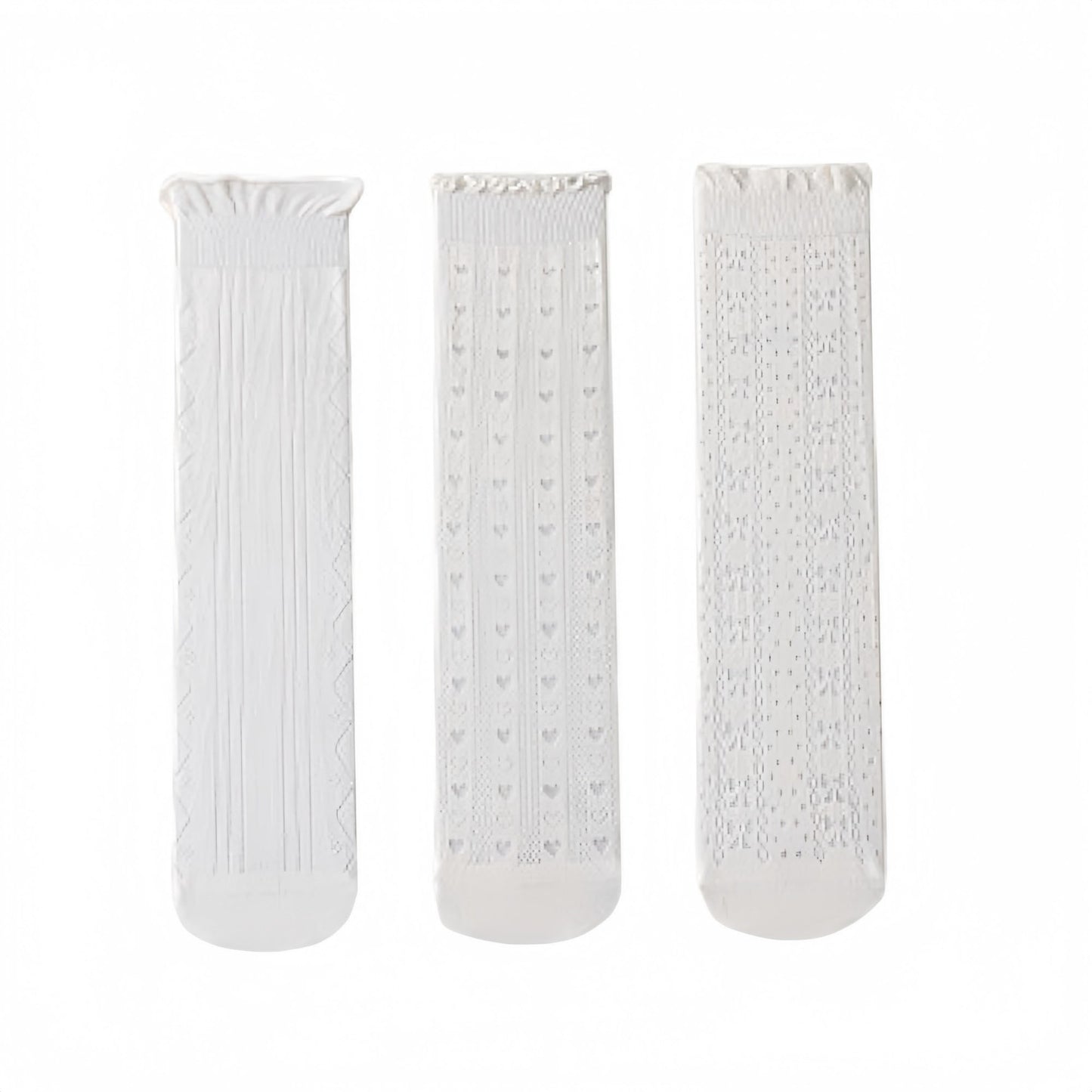Anna-Kaci Women's 3 Pair Pack Quarter Socks with Knit Patterns Lace Trim and Bow Detail