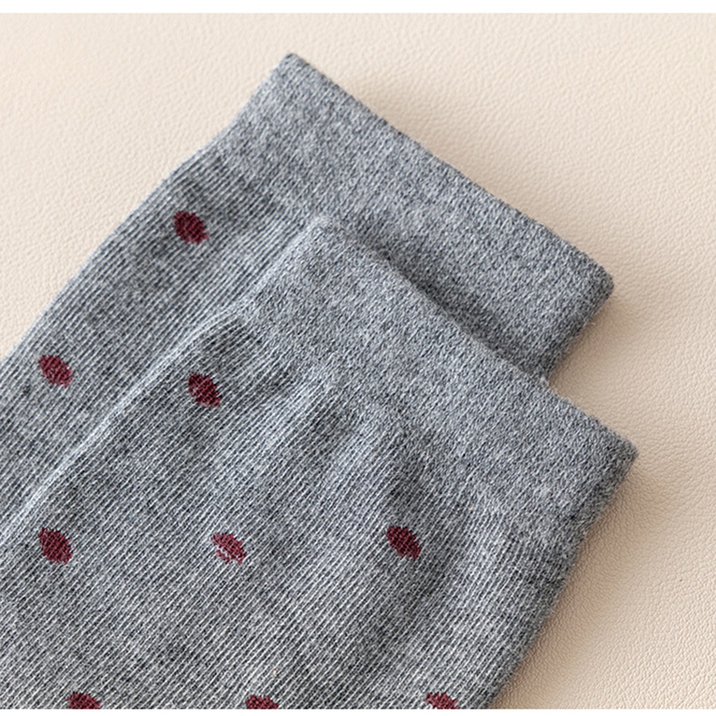 Anna-Kaci Women's 4 Pairs Knit Socks with Polka Dot Pattern Ribbed Cuffs Soft Stretch Fabric