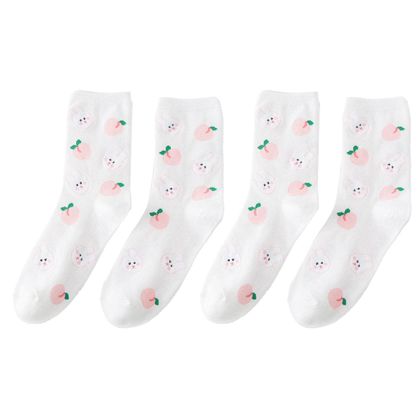 Anna-Kaci Women's 3 Pairs Knit Socks with Cute Cartoon Fruit and Animal Patterns Soft Stretch Fabric Ribbed Cuffs