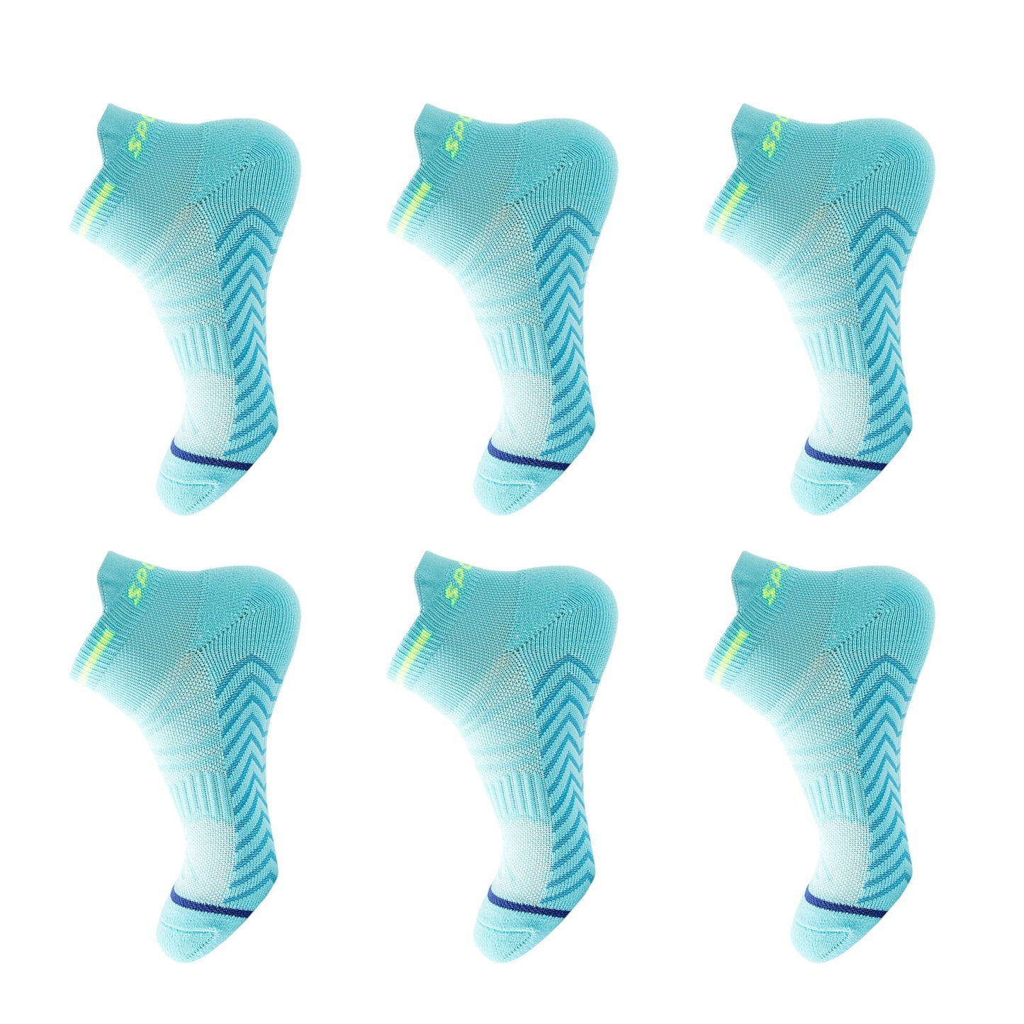 Anna-Kaci women's Anti-Slip Athletic Ankle Socks 6pk - for Running & Training