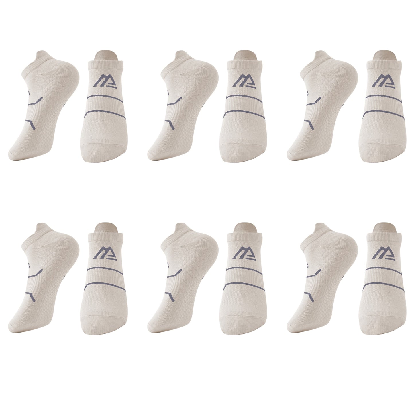 Anna-Kaci Men's Athletic Ankle Socks 6pk with Geometric Design