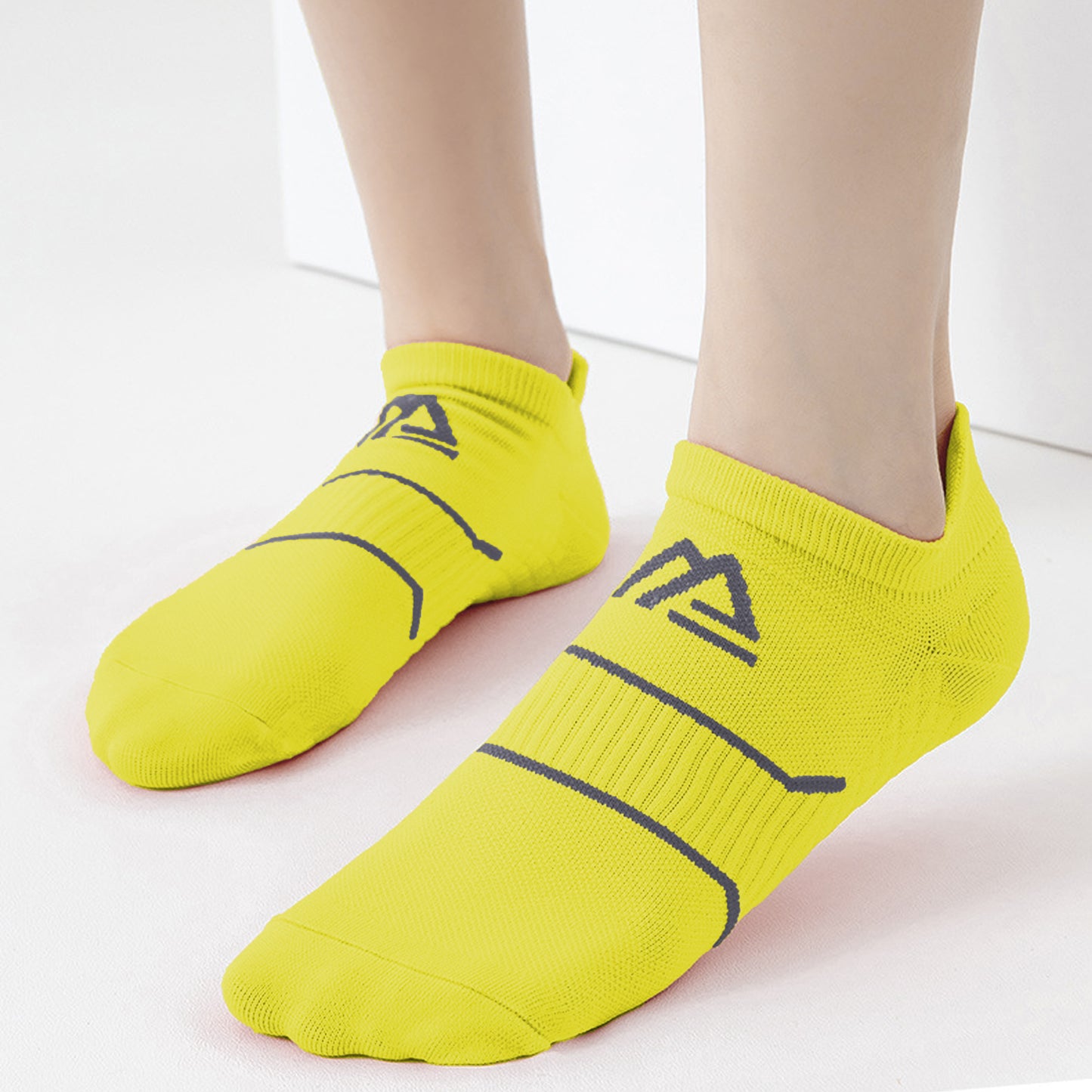 Anna-Kaci Men's Athletic Ankle Socks 6pk with Geometric Design