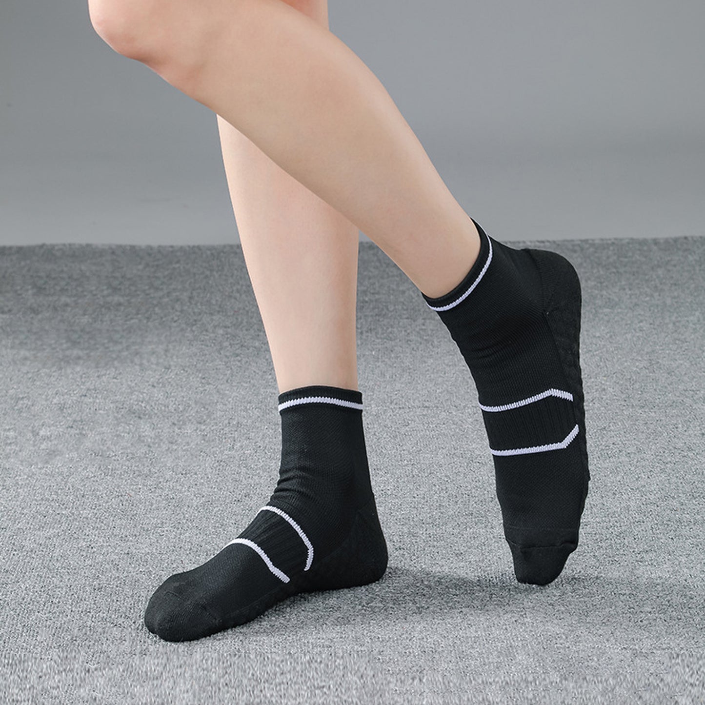 Anna-Kaci Men's 6pk Athletic Ankle Socks with Accents