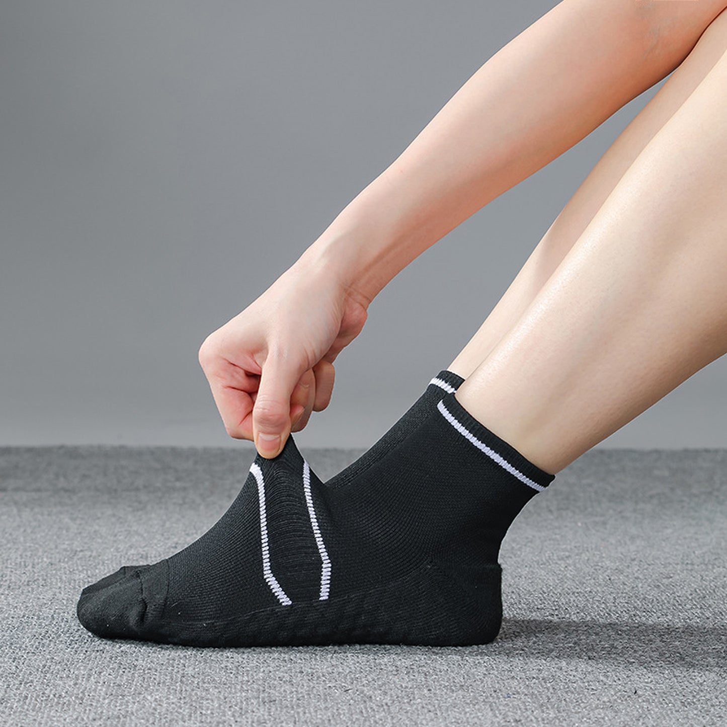 Anna-Kaci Men's 6pk Athletic Ankle Socks with Accents