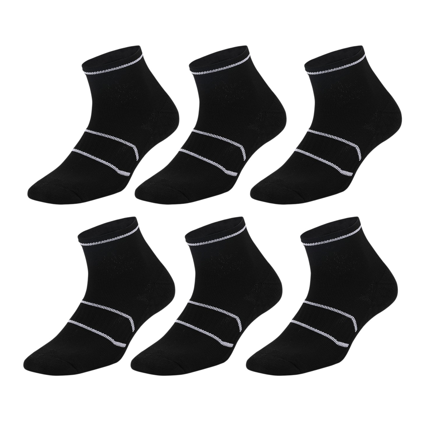 Anna-Kaci Men's 6pk Athletic Ankle Socks with Accents