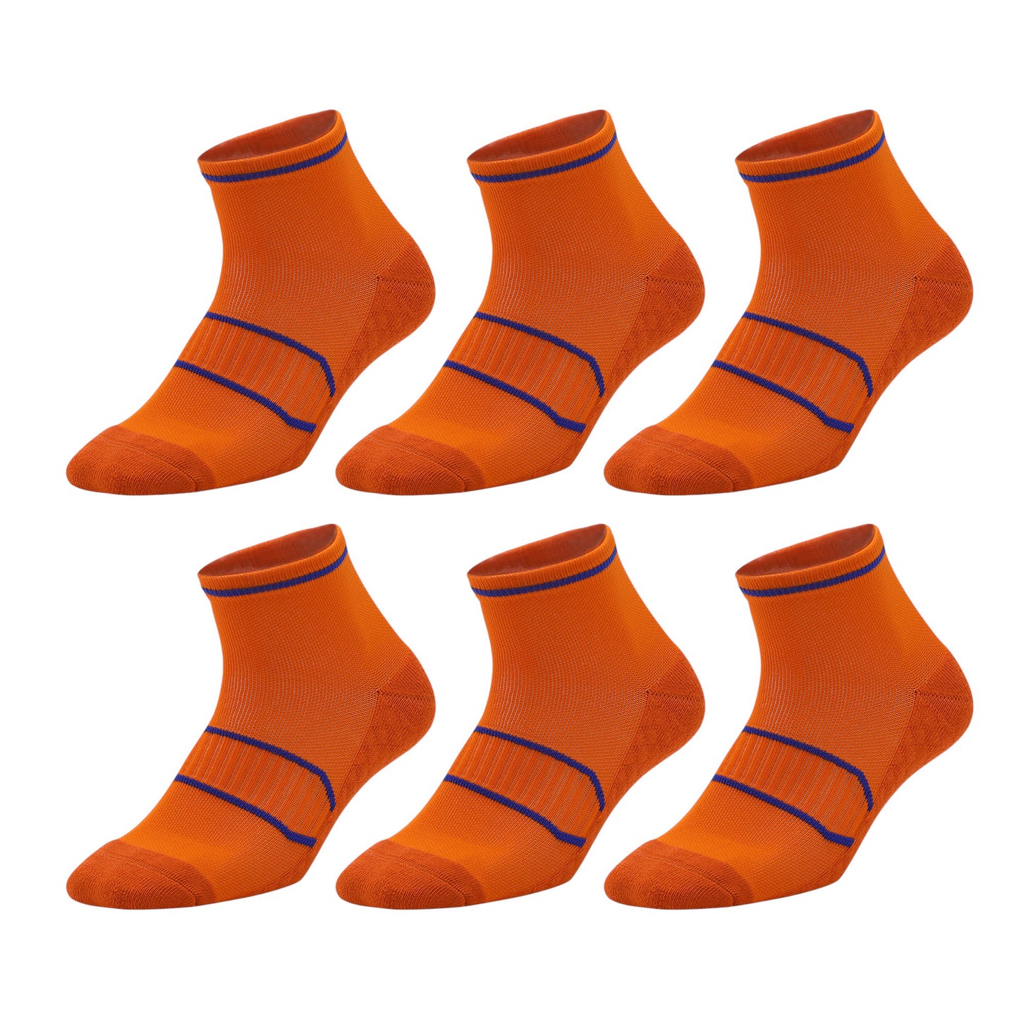 Anna-Kaci Men's 6pk Athletic Ankle Socks with Accents