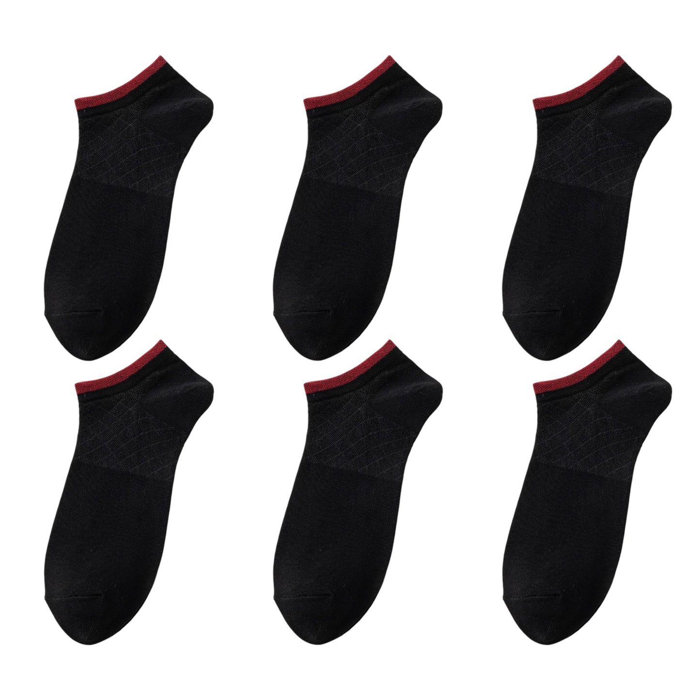 Anna-Kaci Men's No - Show Athletic Socks 6pk with Accents