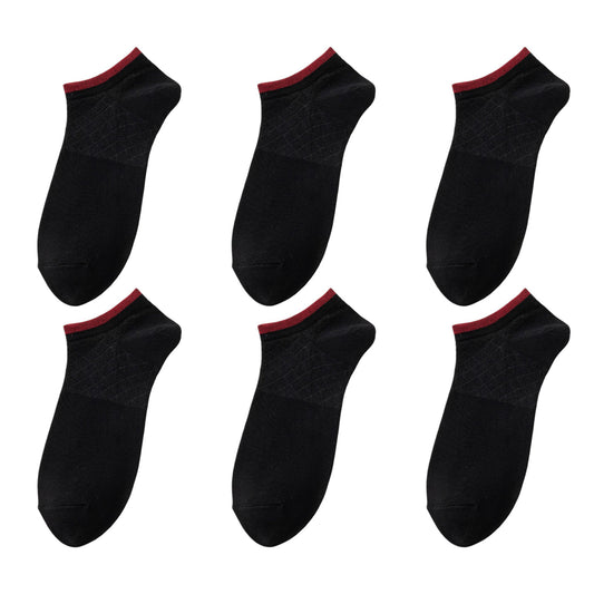 Anna-Kaci Men's No - Show Athletic Socks 6pk with Accents