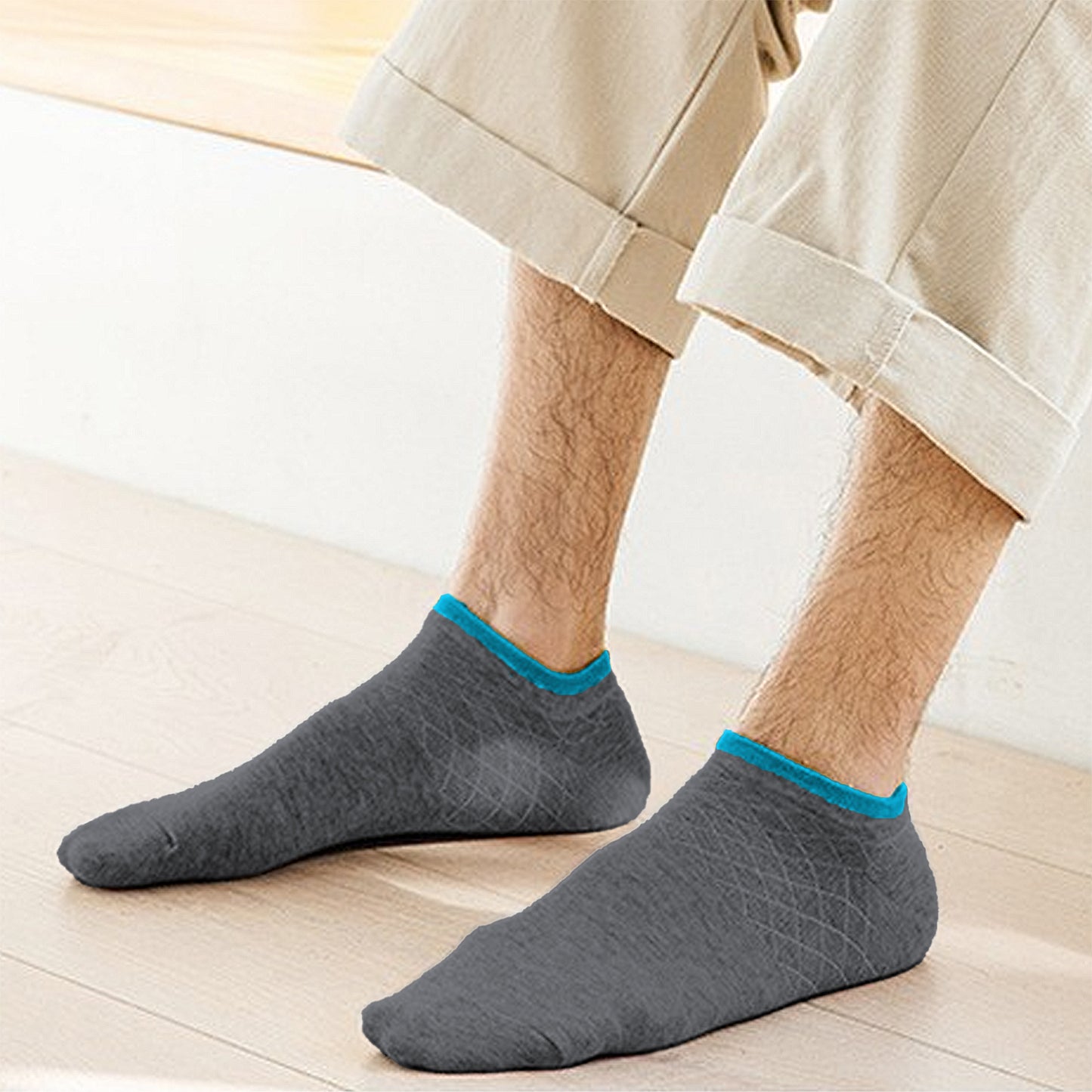 Anna-Kaci Men's No - Show Athletic Socks 6pk with Accents