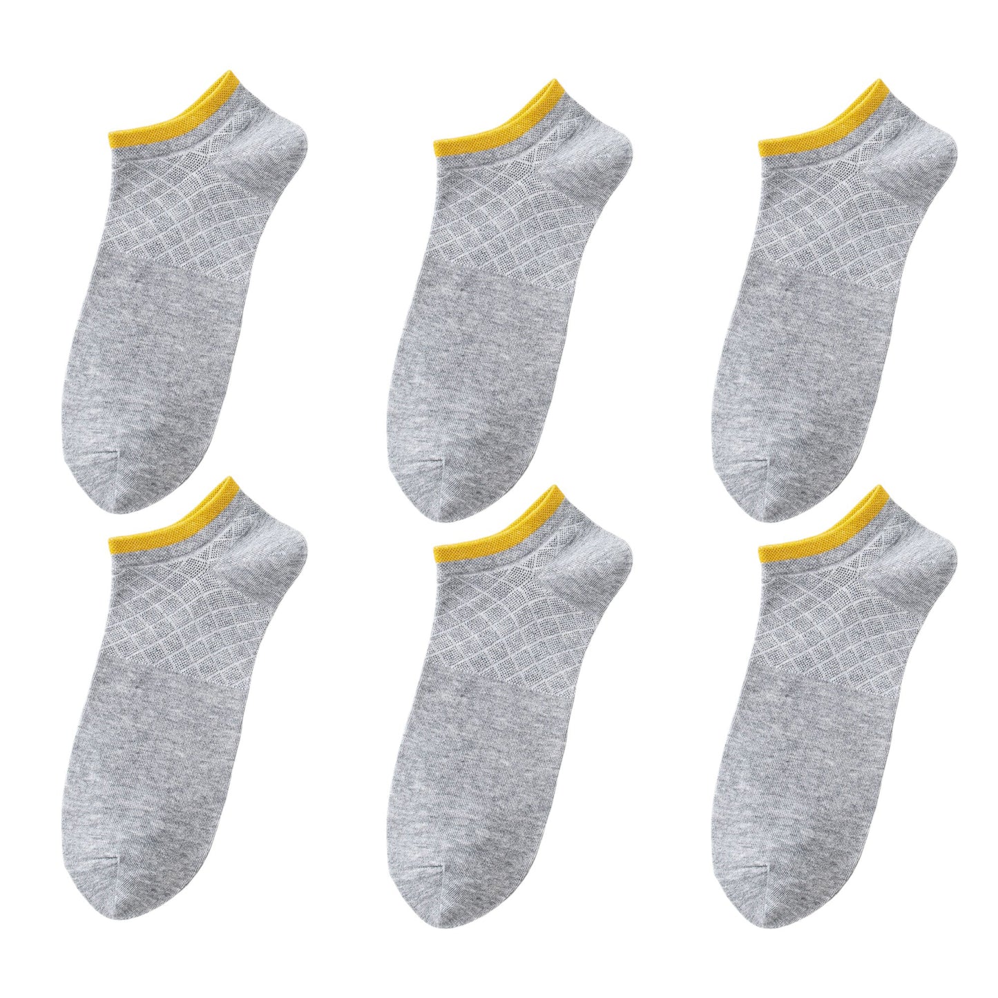 Anna-Kaci Men's No - Show Athletic Socks 6pk with Accents