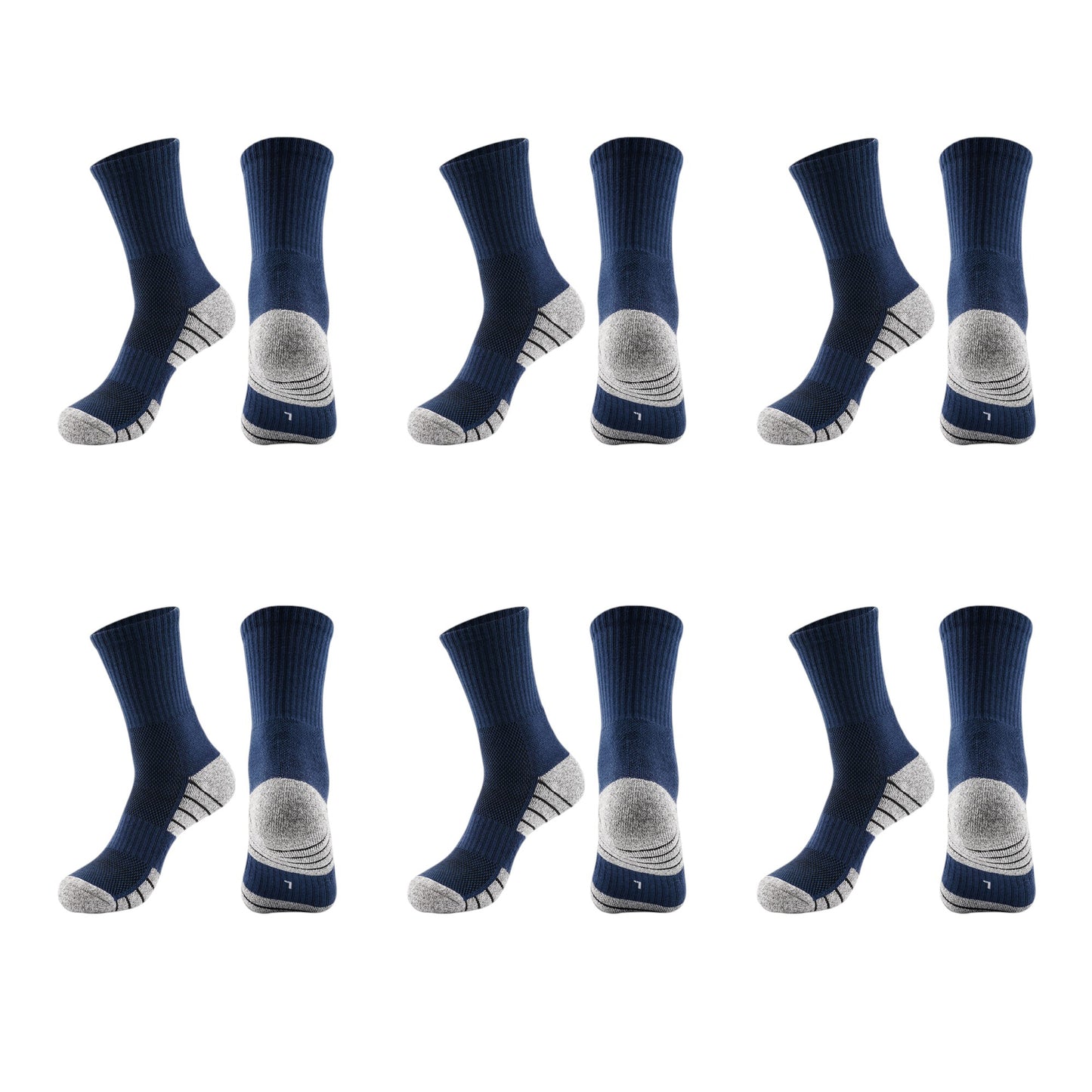 Anna-Kaci Men's Crew Athletic Socks 6pk with Accents