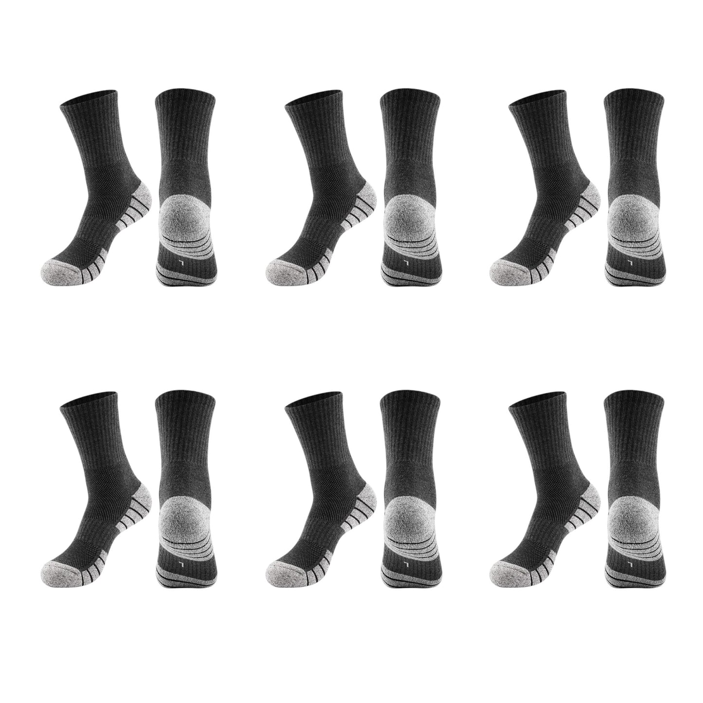 Anna-Kaci Men's Crew Athletic Socks 6pk with Accents