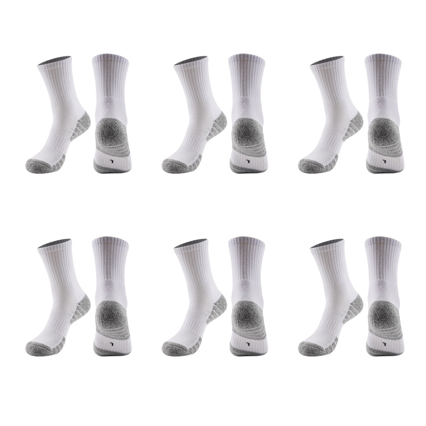 Anna-Kaci Men's Crew Athletic Socks 6pk with Accents