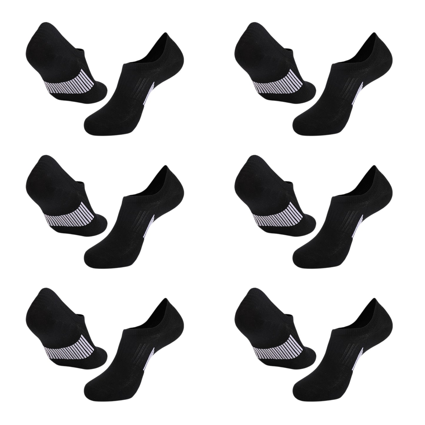 Anna-Kaci Men's 6pk Breathable No - Show Athletic Socks