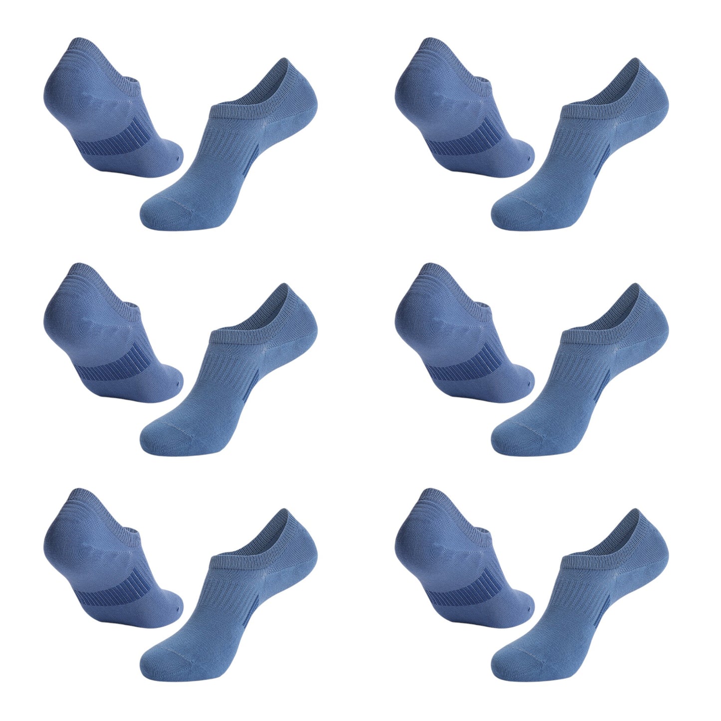 Anna-Kaci Men's 6pk Breathable No - Show Athletic Socks