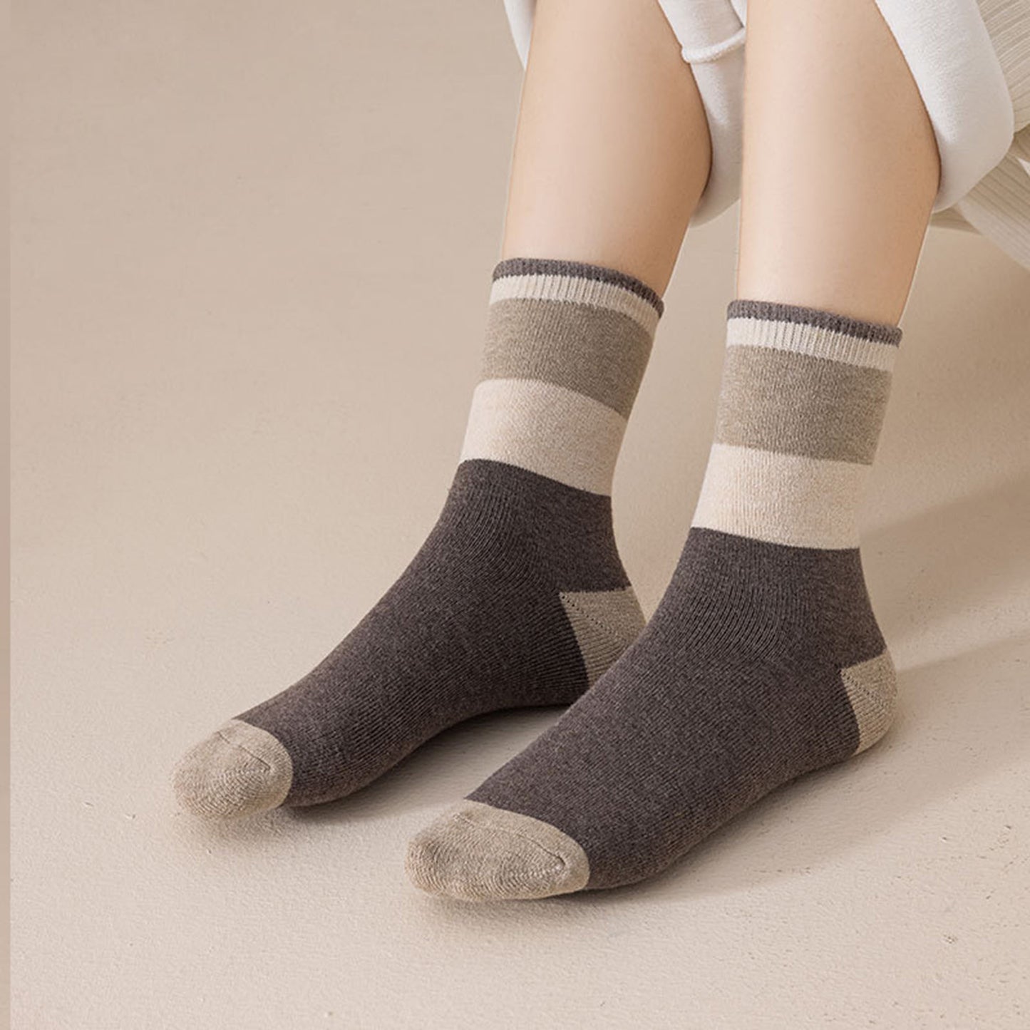 Anna-Kaci Women's 3 - Pack Colorblock Crew Socks with Soft Knit Fabric and Reinforced Heel and Toe