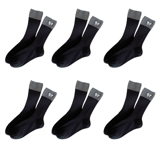 Anna-Kaci Women's 6pk Color - Block Crew Socks with Bow Embroidery