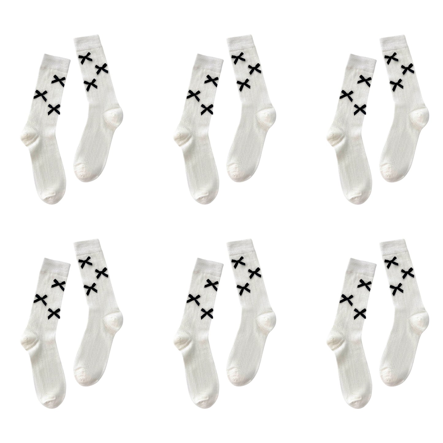 Anna-Kaci Women's 6pk Knee - High Socks with Bow Accents
