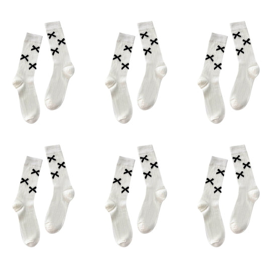 Anna-Kaci Women's 6pk Knee - High Socks with Bow Accents