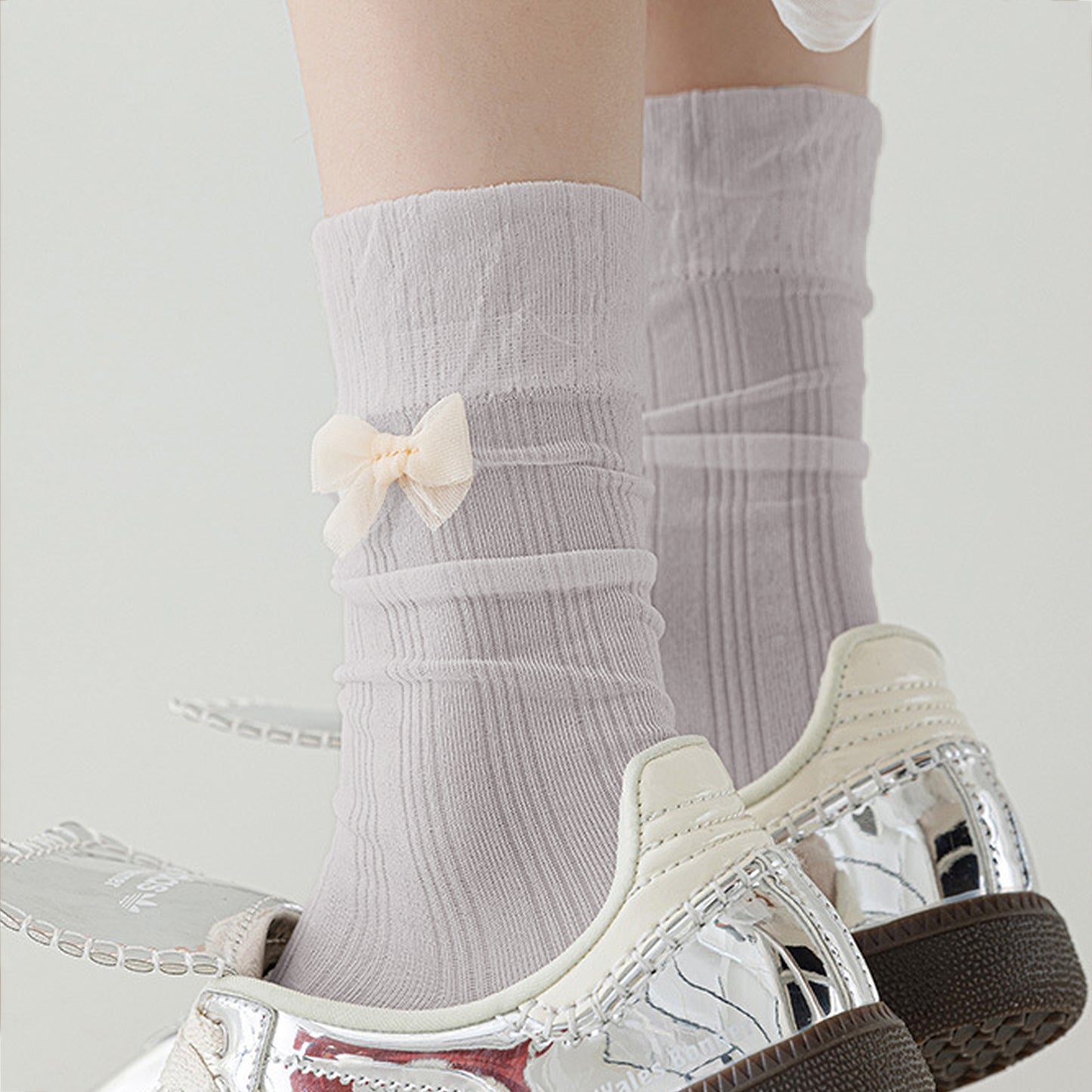 Anna-Kaci Women's 6pk Breathable Sheer Ankle Socks with Bow Accent