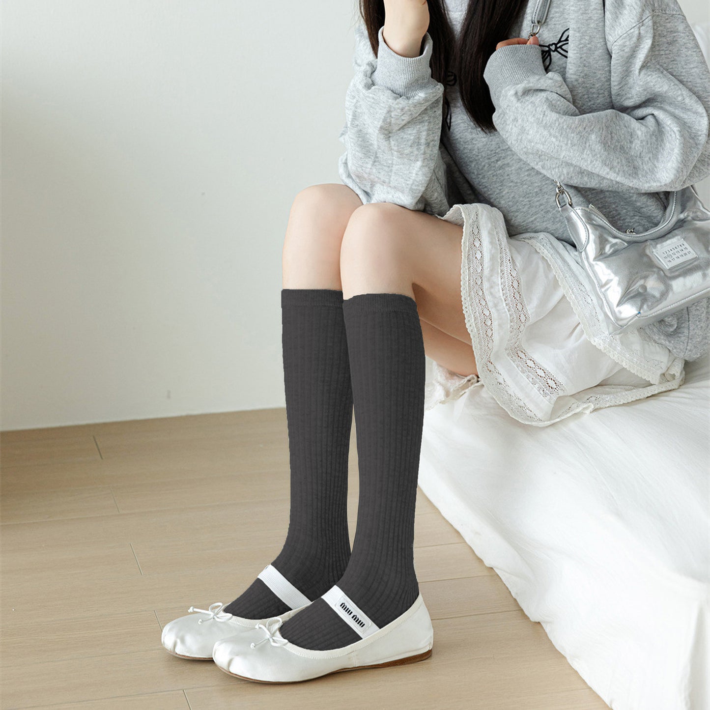Anna-Kaci Women's 6pk Ribbed Knee - High Socks - Soft & Breathable