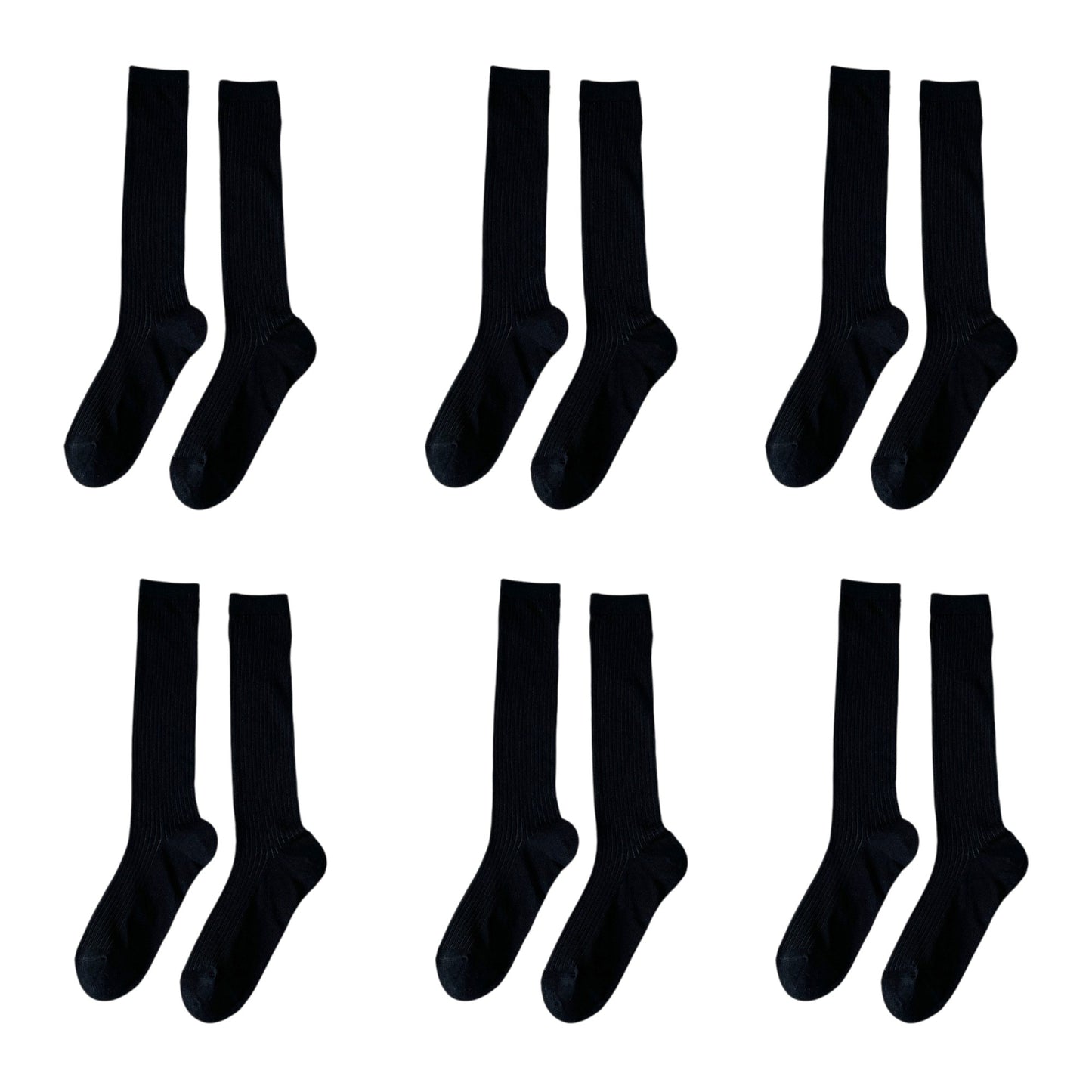 Anna-Kaci Women's 6pk Ribbed Knee - High Socks - Soft & Breathable
